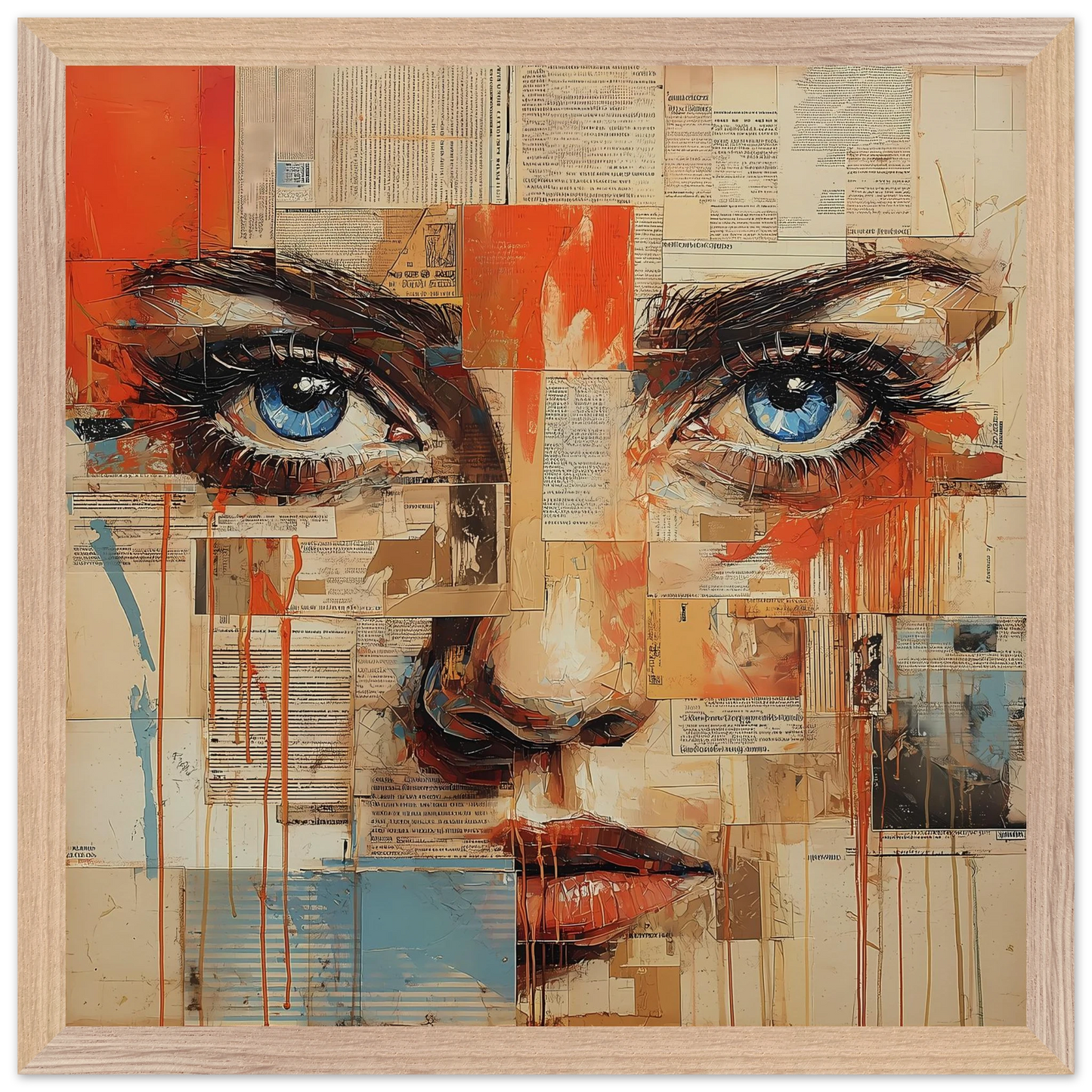 Sur les Pages — tableau encadré bois — vue 4 — art mural STNCL