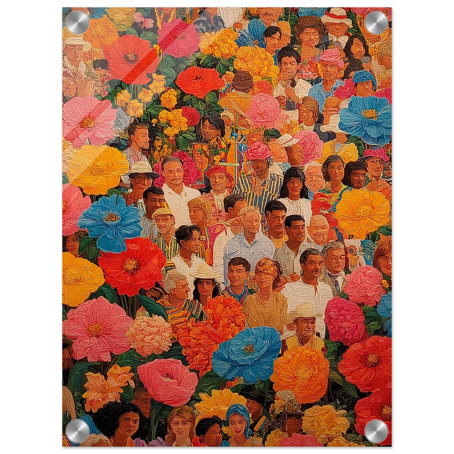 Jardin des Visages — tableau plexiglas — vue 3 — art mural STNCL