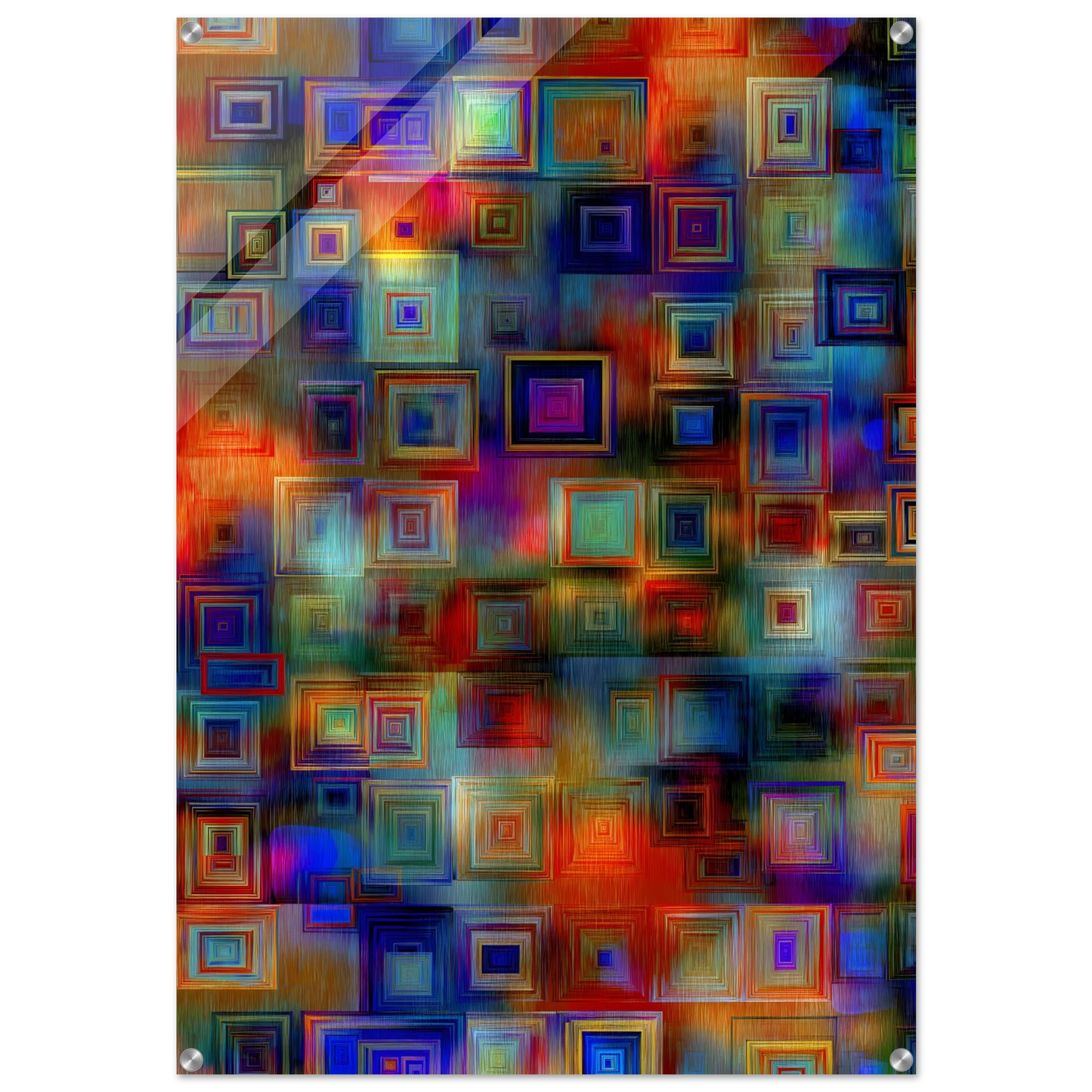 Trame de Carrés — tableau plexiglas — art mural STNCL
