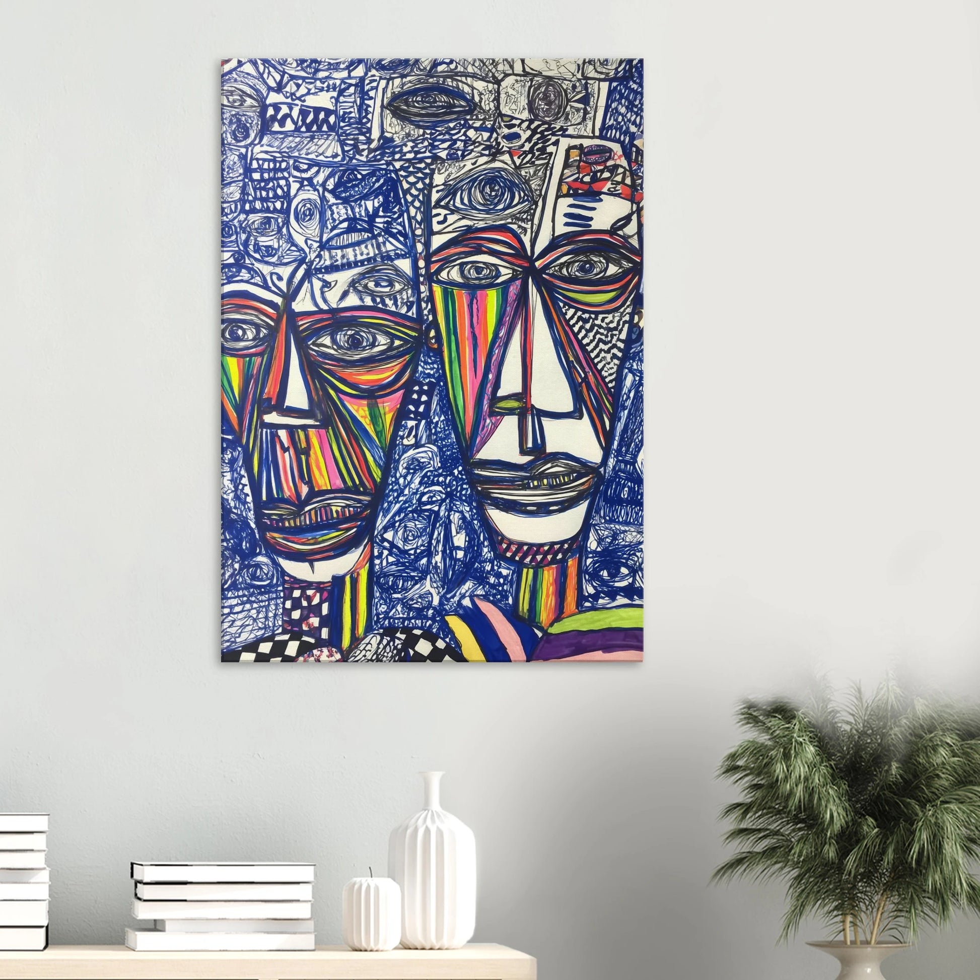 Deux Visages au Feutre — tableau sur toile — vue 6 — art mural STNCL