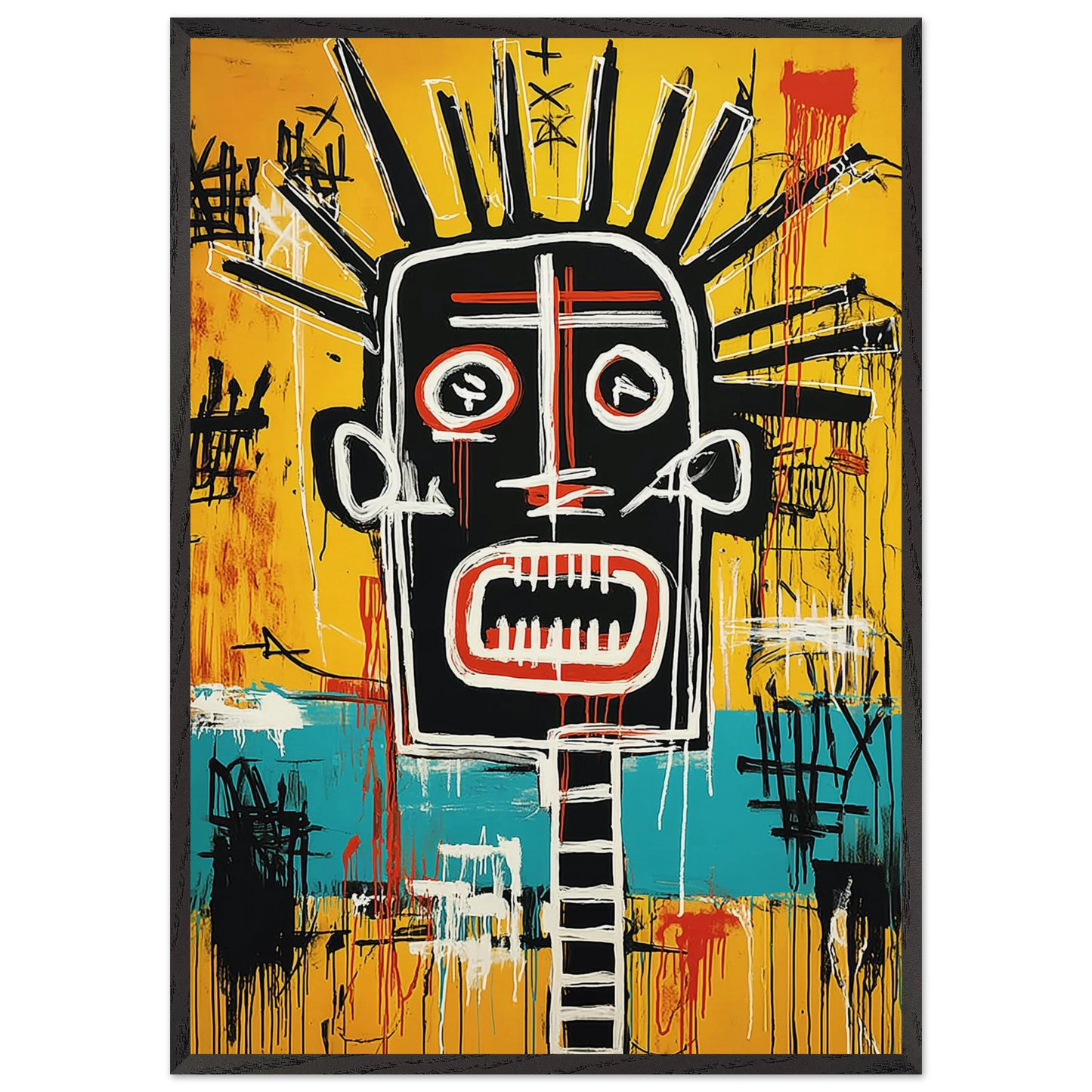 Tête Solaire — tableau encadré bois — art mural STNCL