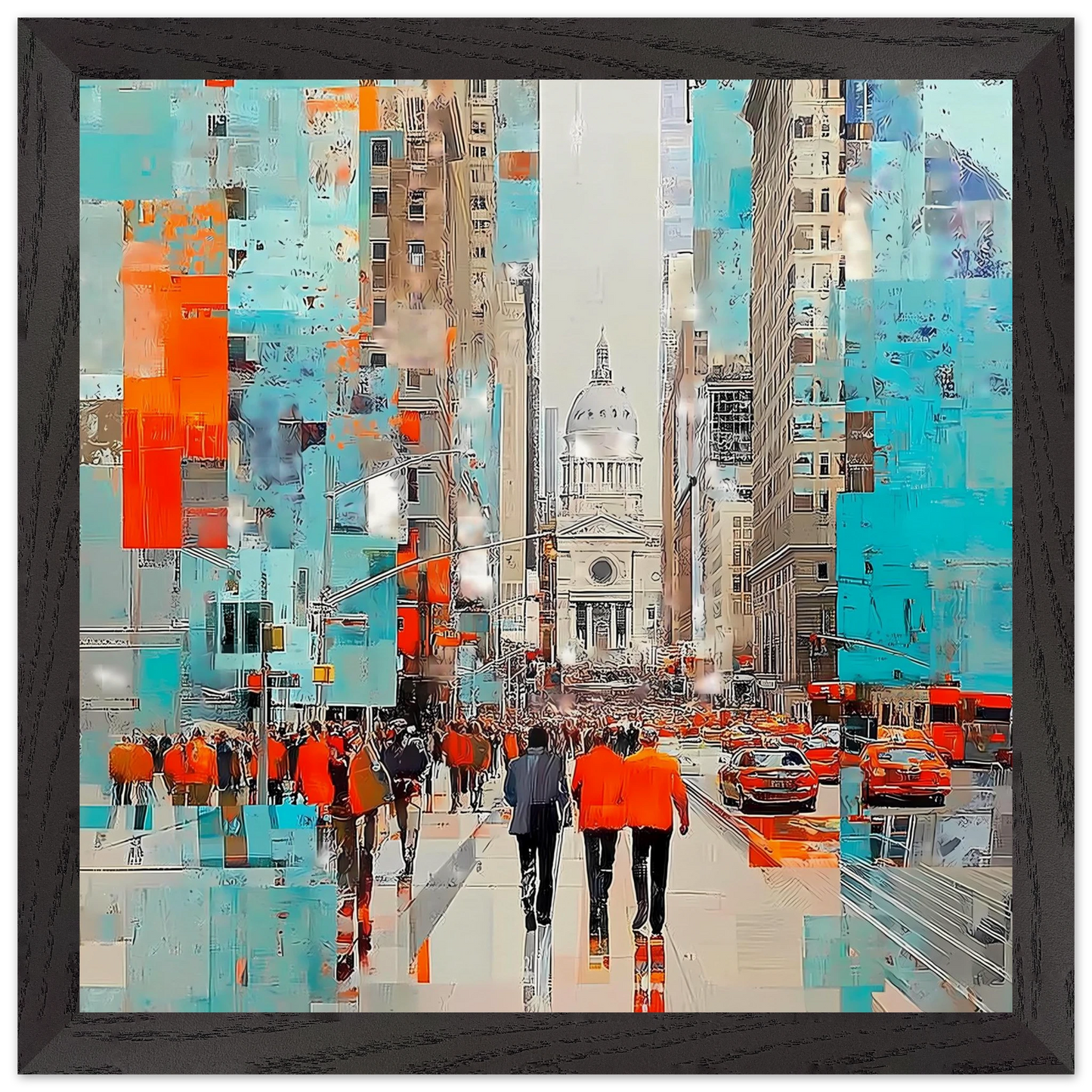 Avenue Cathédrale — tableau encadré bois — vue 2 — art mural STNCL