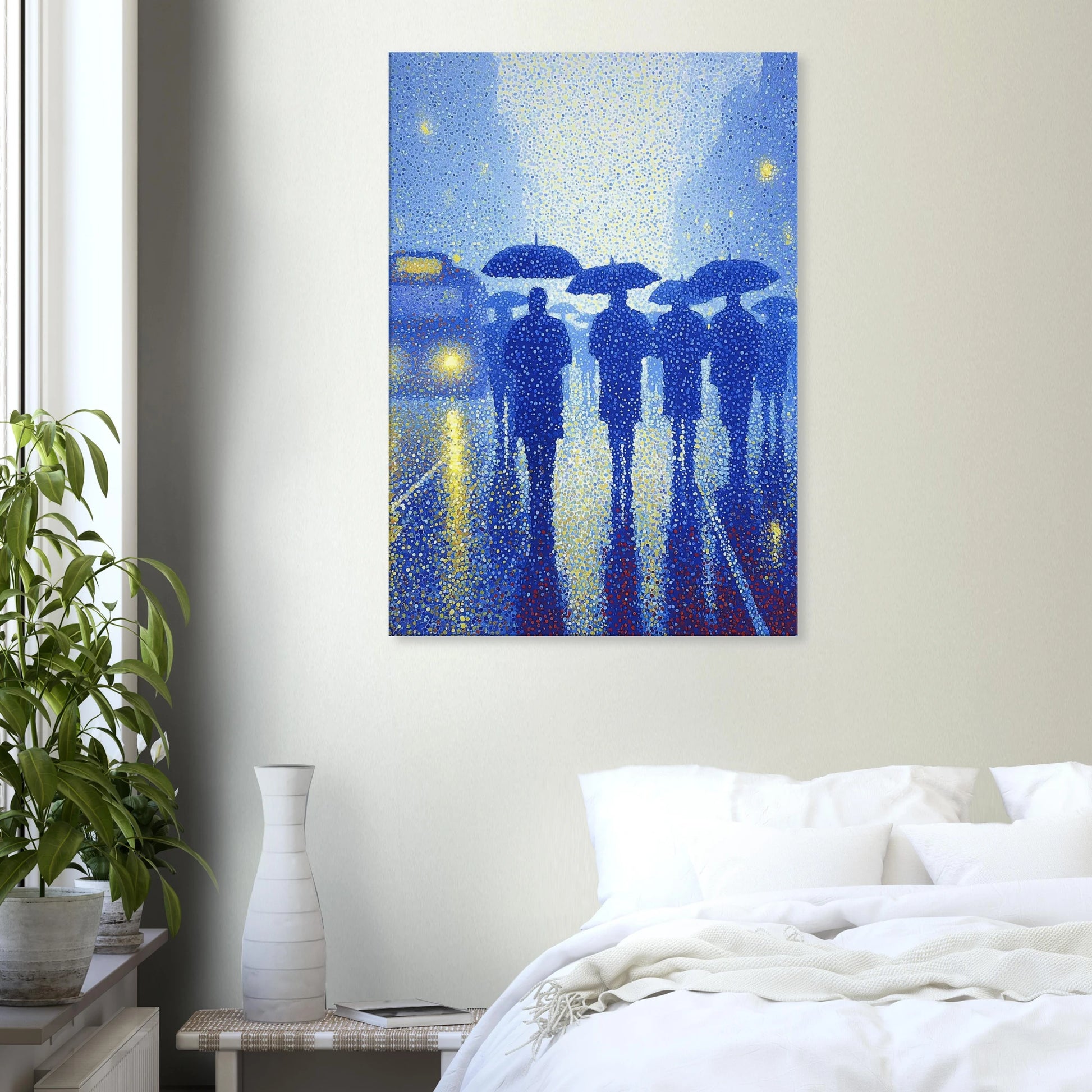 Pluie de Néon Bleu — tableau sur toile — vue 7 — art mural STNCL