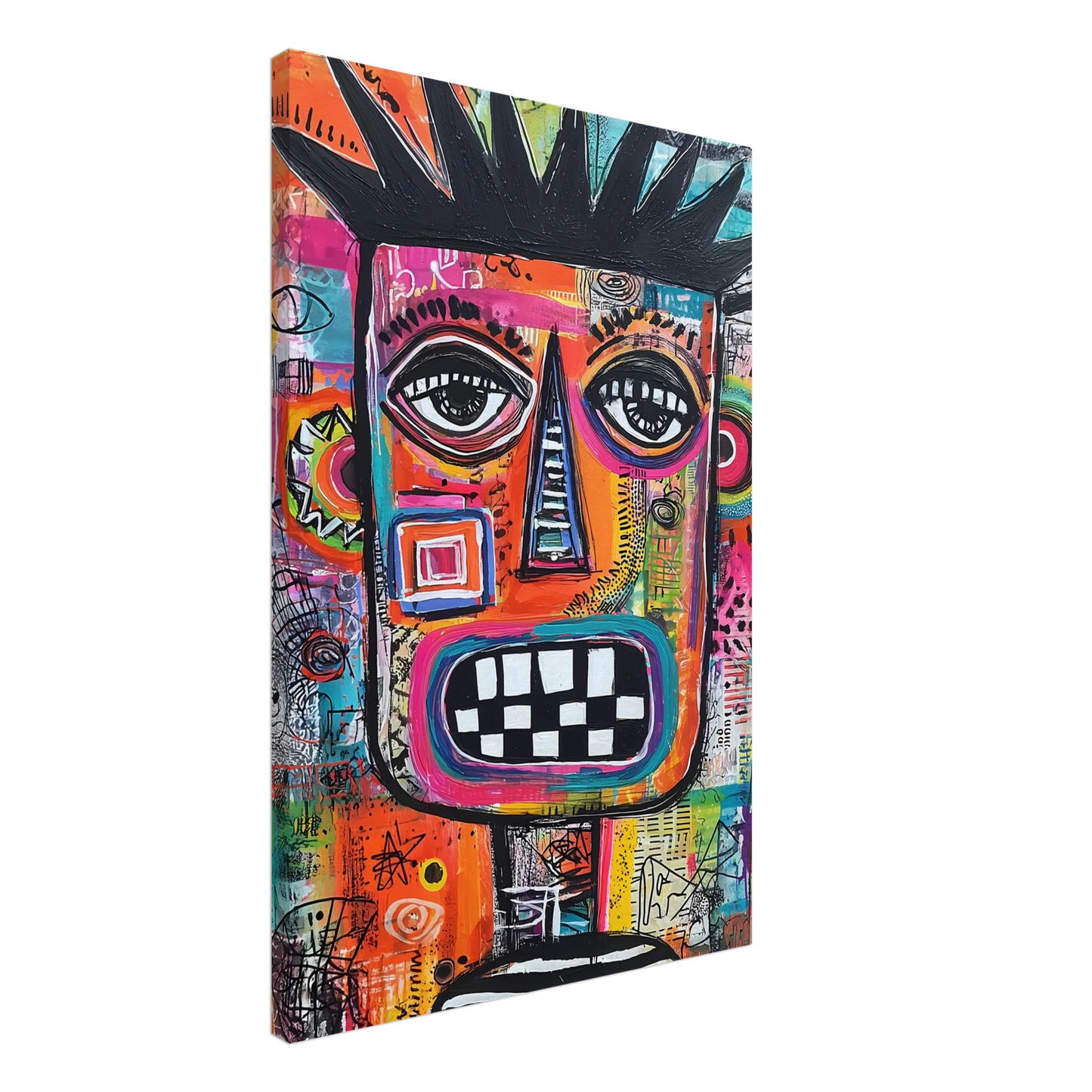 Masque Brut — tableau sur toile — vue 2 — art mural STNCL