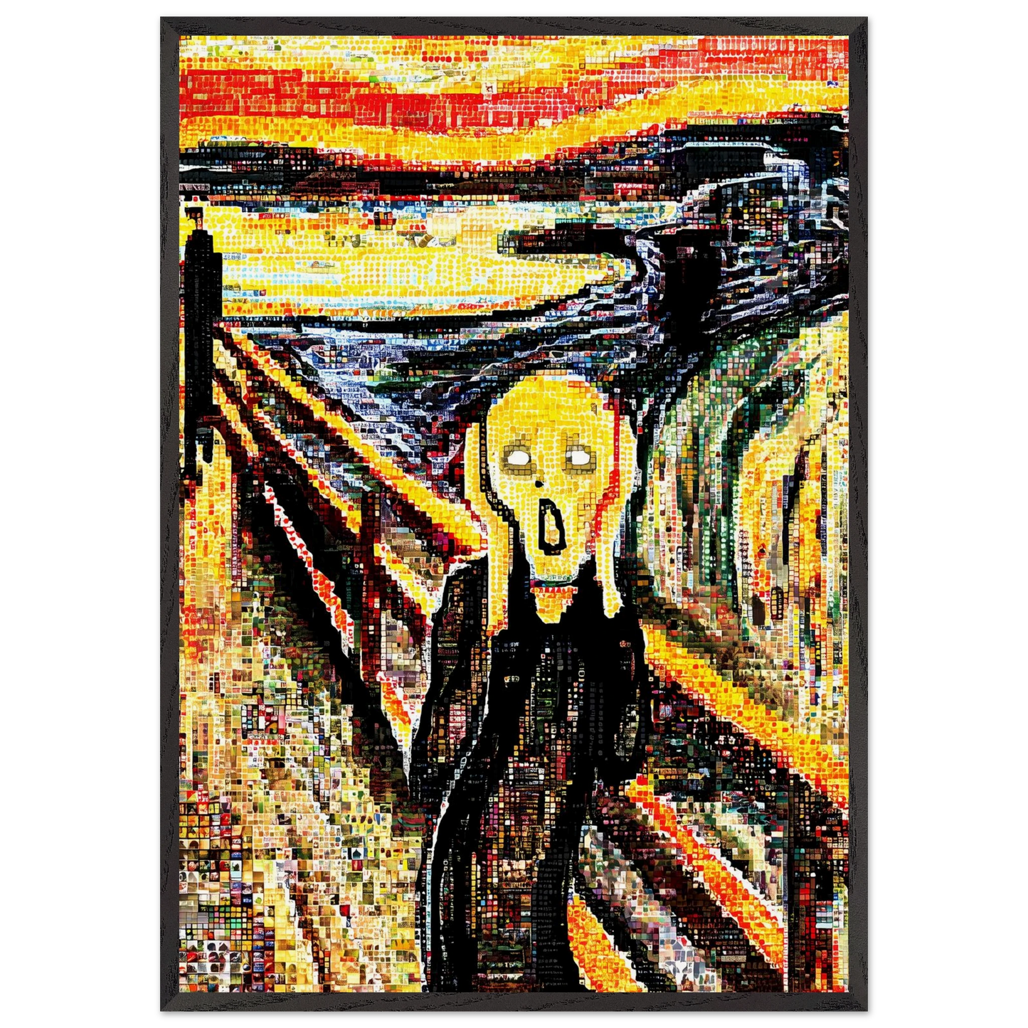 Le Cri en Mosaïque — tableau encadré bois — art mural STNCL