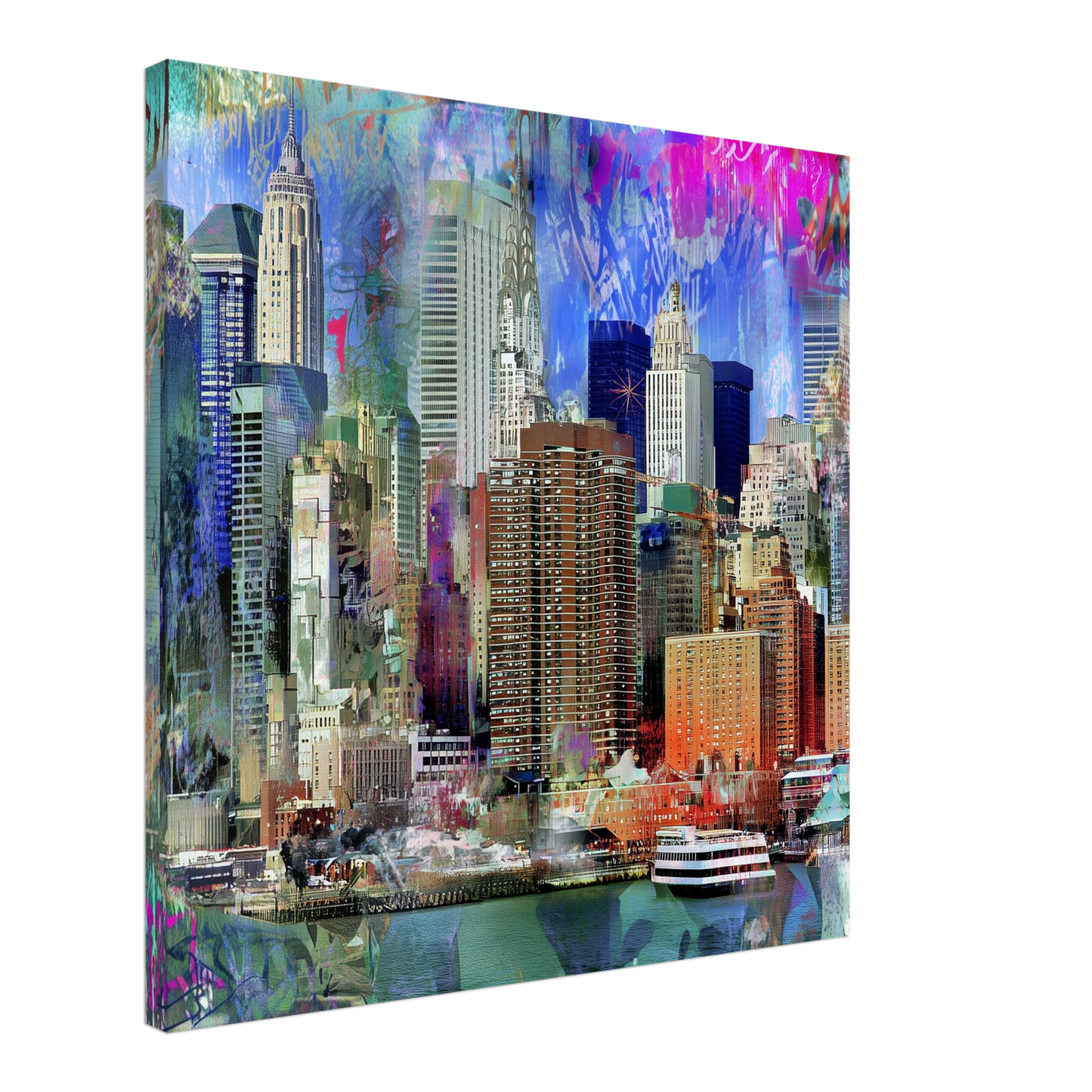 Manhattan Explosion Chromatique — tableau sur toile — art mural STNCL