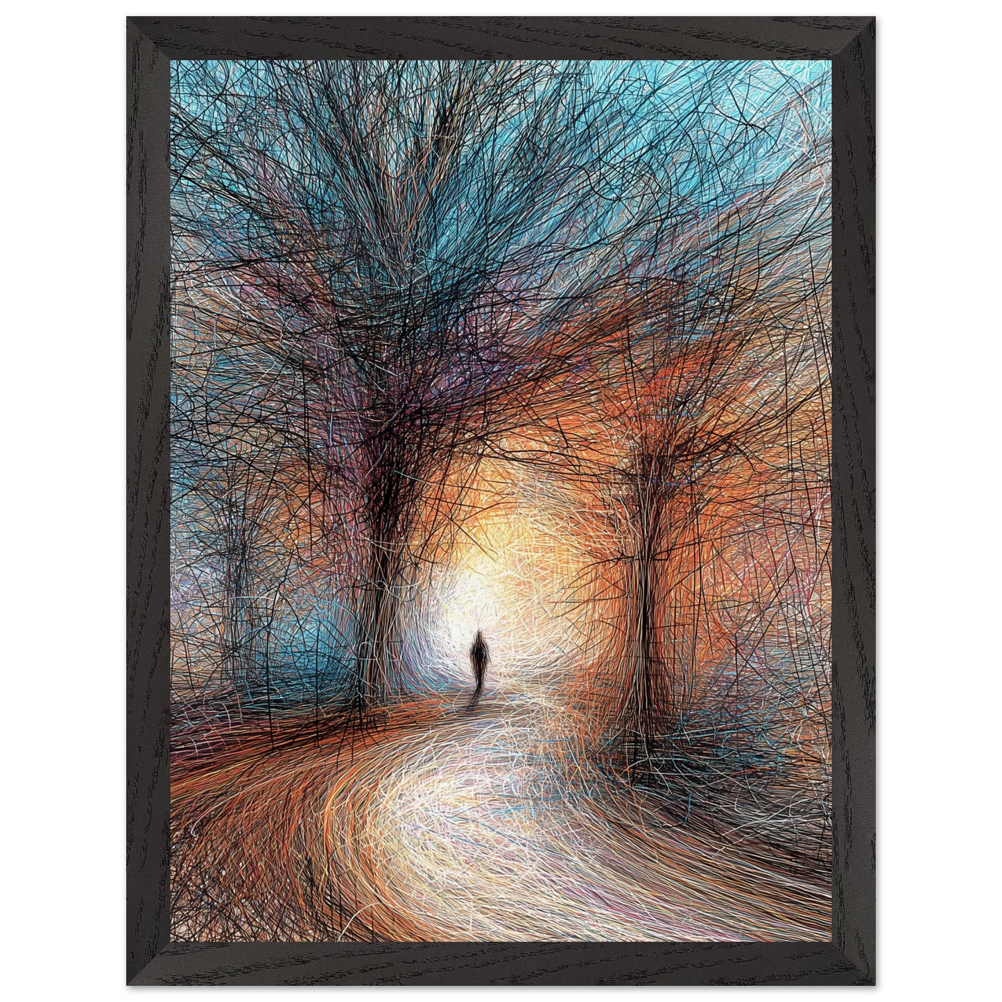 Vers la Clarté — tableau encadré bois — vue 4 — art mural STNCL
