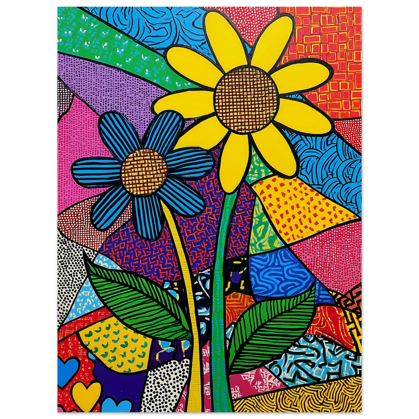 Deux Fleurs en Fête — affiche d'art — vue 3 — art mural STNCL