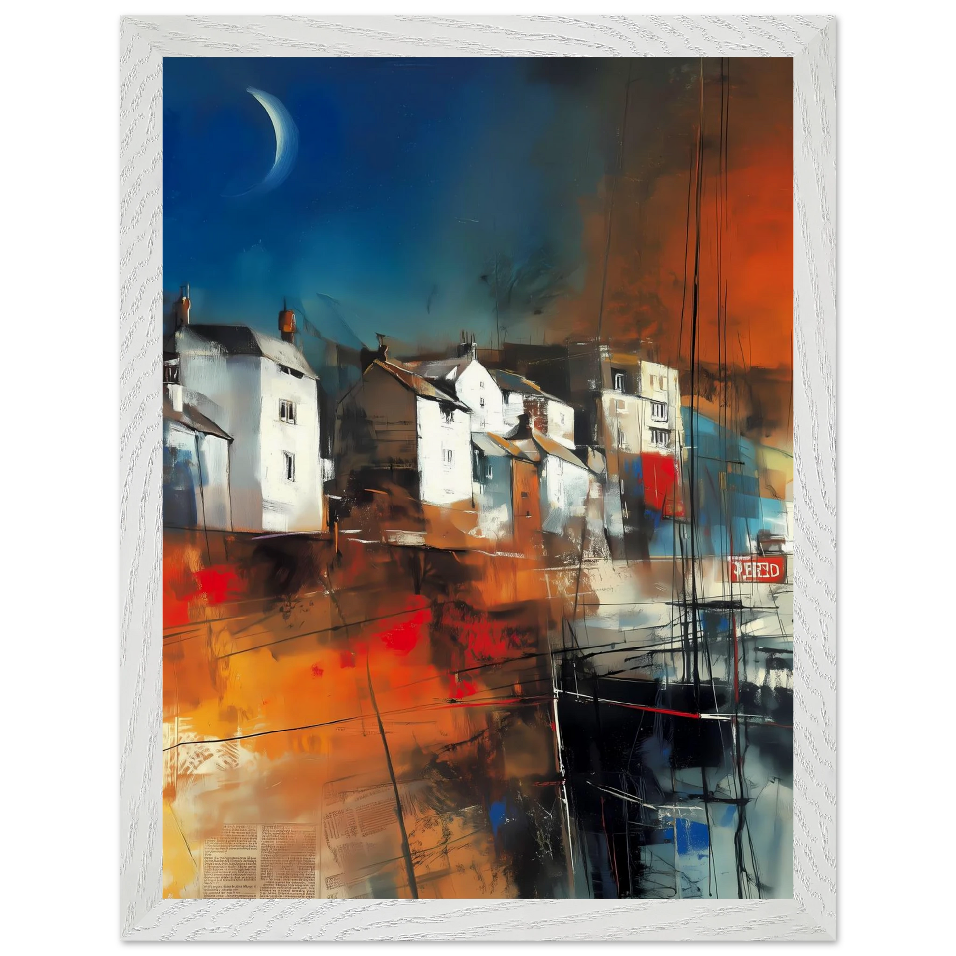Port sous le Croissant de Lune — tableau encadré bois — vue 9 — art mural STNCL