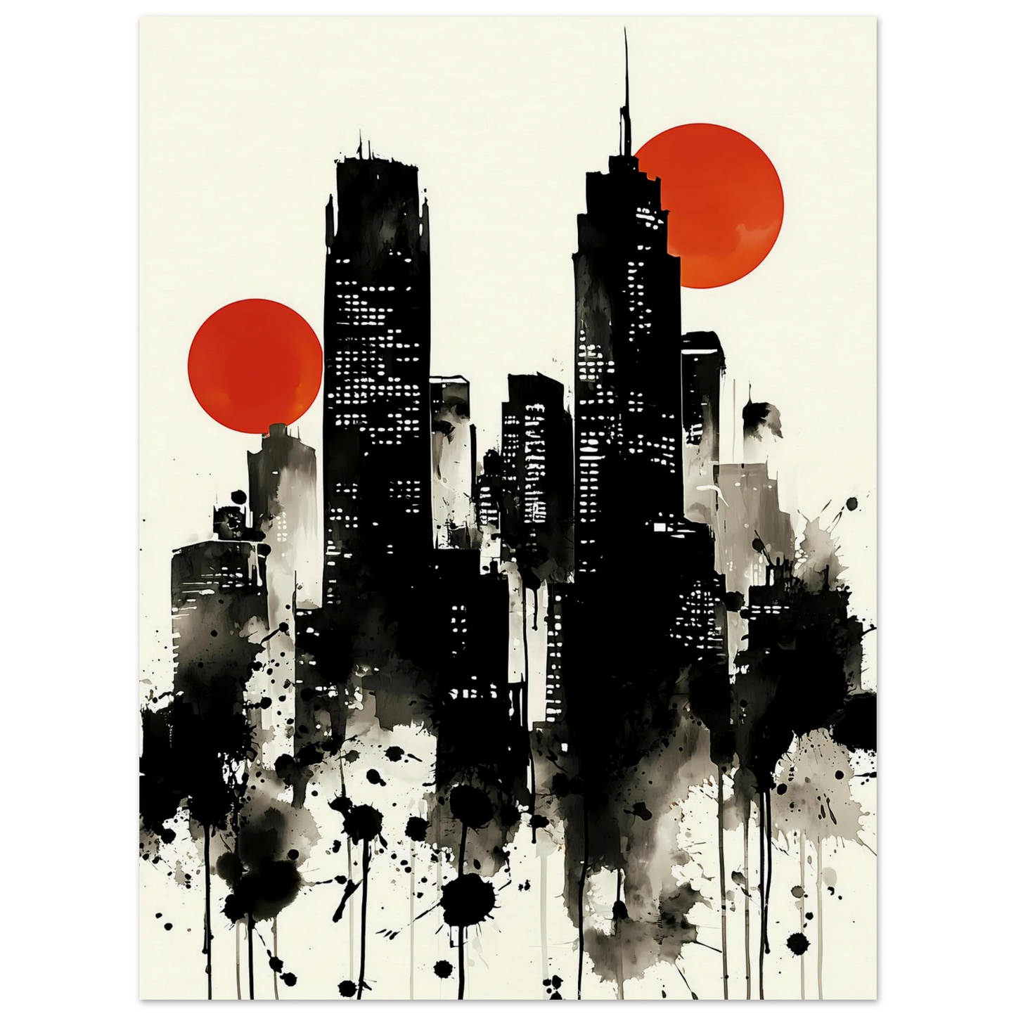 Ville d'Encre — affiche d'art — vue 3 — art mural STNCL
