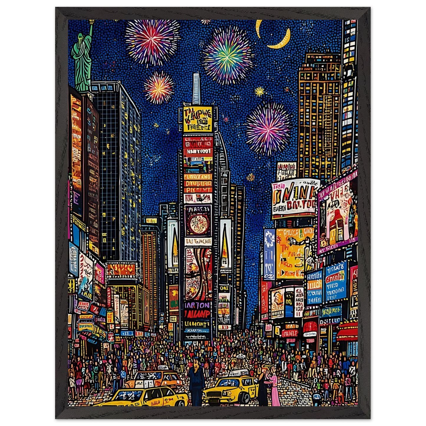 New York en Fête — tableau encadre bois — vue 15 — art mural STNCL