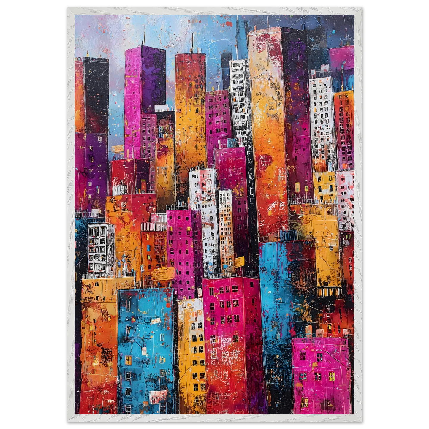 Empilement — tableau encadré bois — vue 5 — art mural STNCL