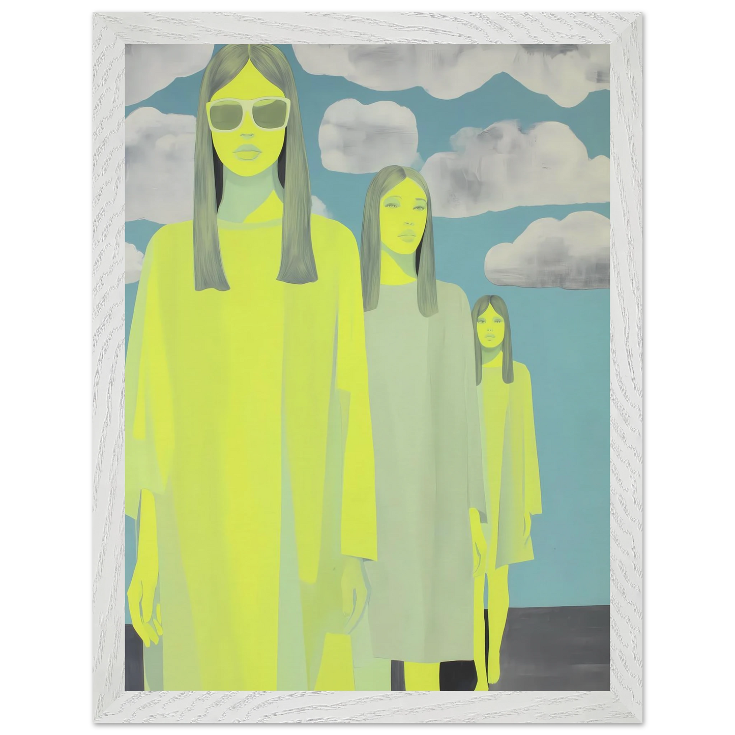 Les Trois Silhouettes — tableau encadré bois — vue 9 — art mural STNCL