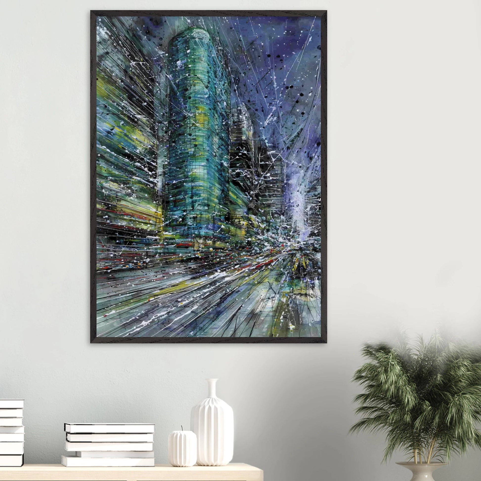 Vertige de la Cité — tableau encadré bois — vue 16 — art mural STNCL