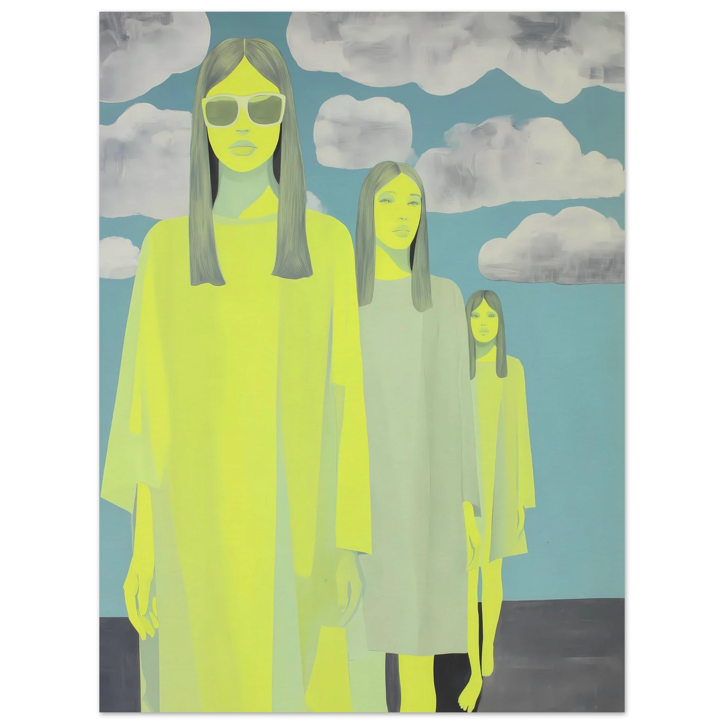 Les Trois Silhouettes — affiche d'art — vue 3 — art mural STNCL