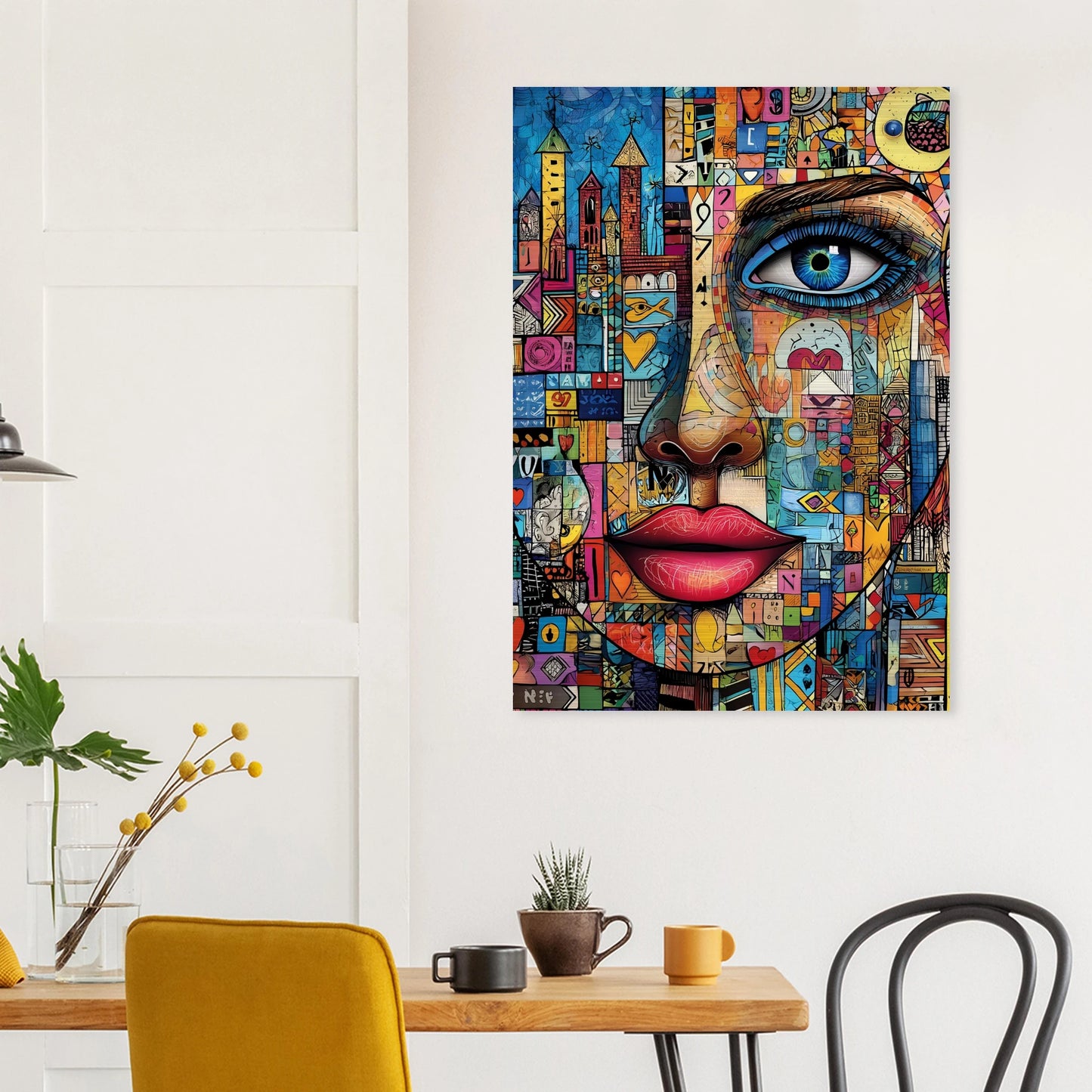 Visage Mosaïque — tableau aluminium — vue 8 — art mural STNCL