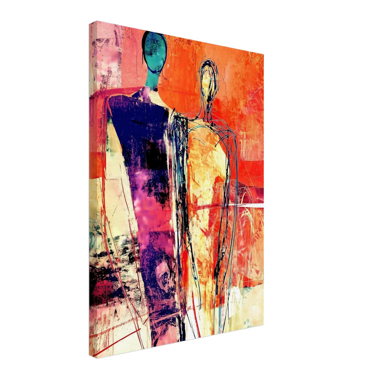 Deux Présences — tableau sur toile — vue 3 — art mural STNCL