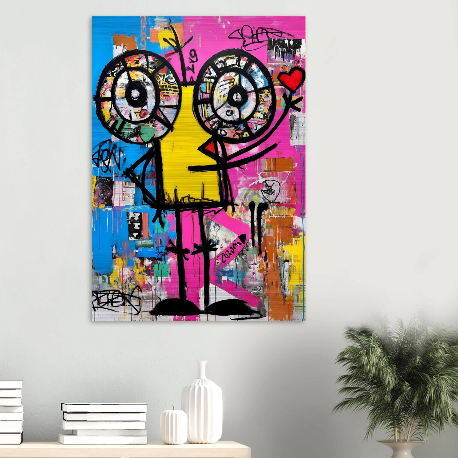 Petit Monstre au Cœur — tableau aluminium — vue 6 — art mural STNCL