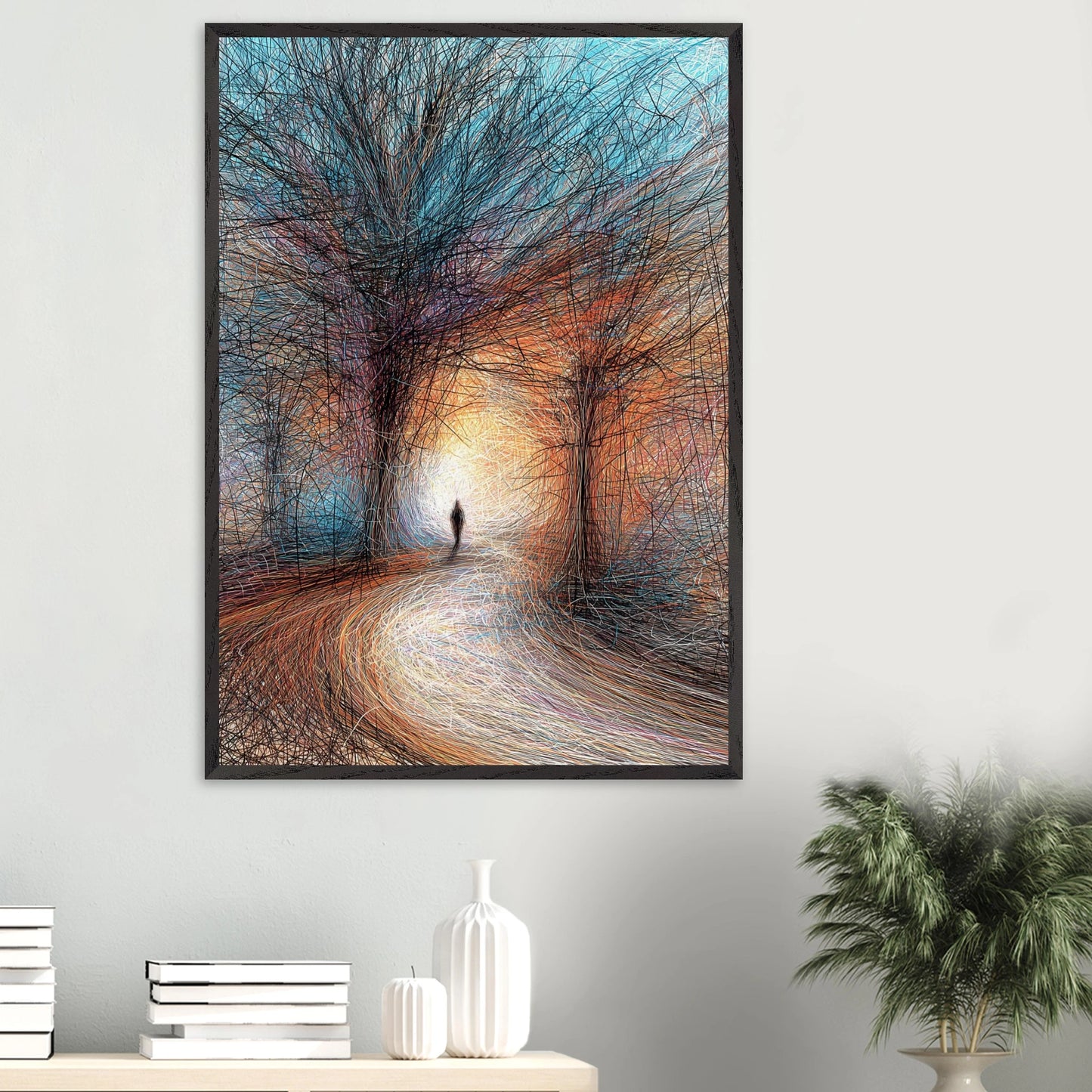 Vers la Clarté — tableau encadré bois — vue 16 — art mural STNCL