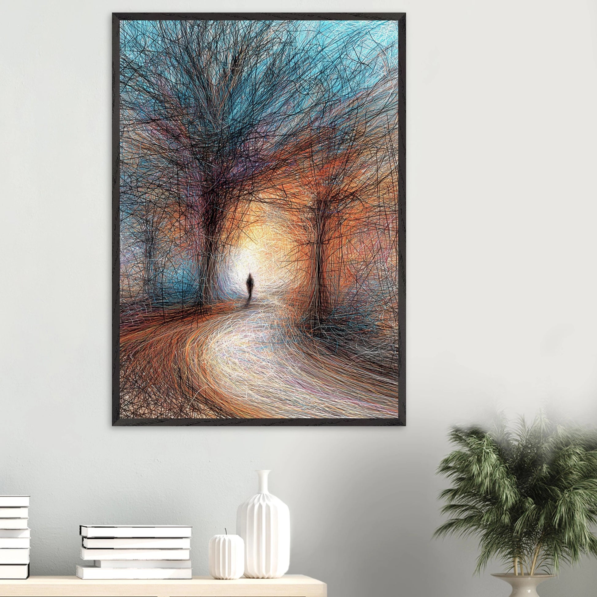 Vers la Clarté — tableau encadré bois — vue 16 — art mural STNCL