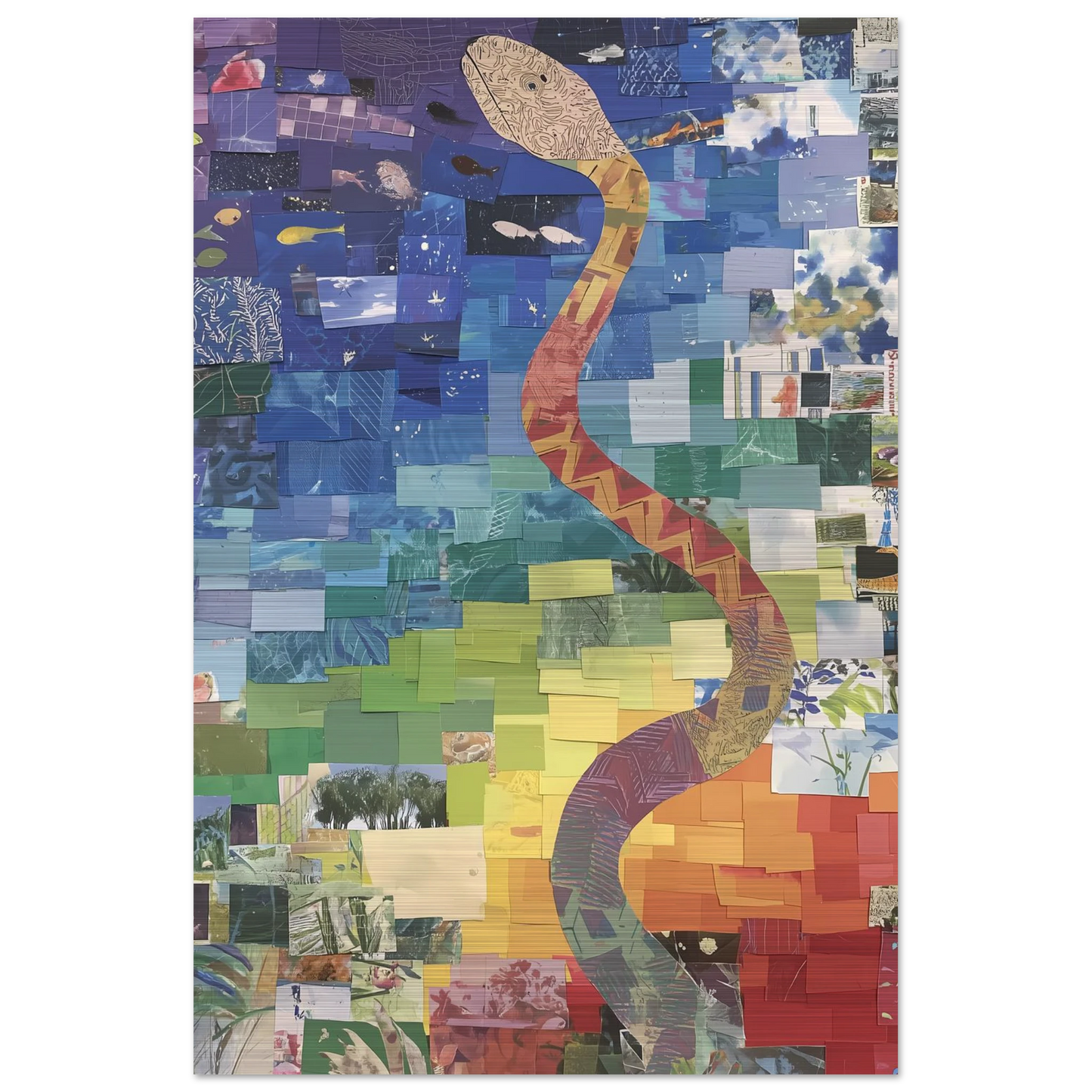 Serpent des Saisons — tableau aluminium — vue 3 — art mural STNCL
