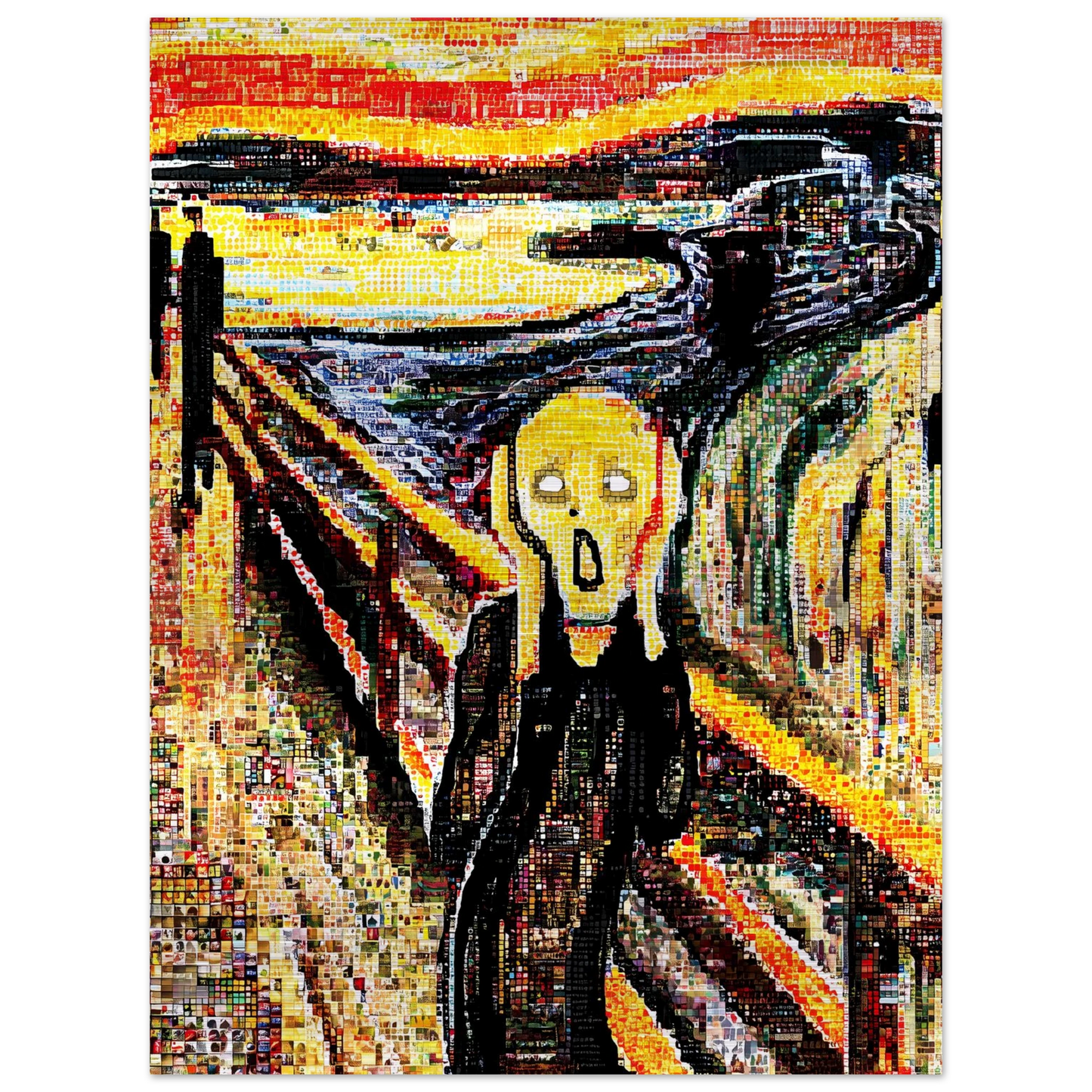Le Cri en Mosaïque — tableau aluminium — vue 5 — art mural STNCL