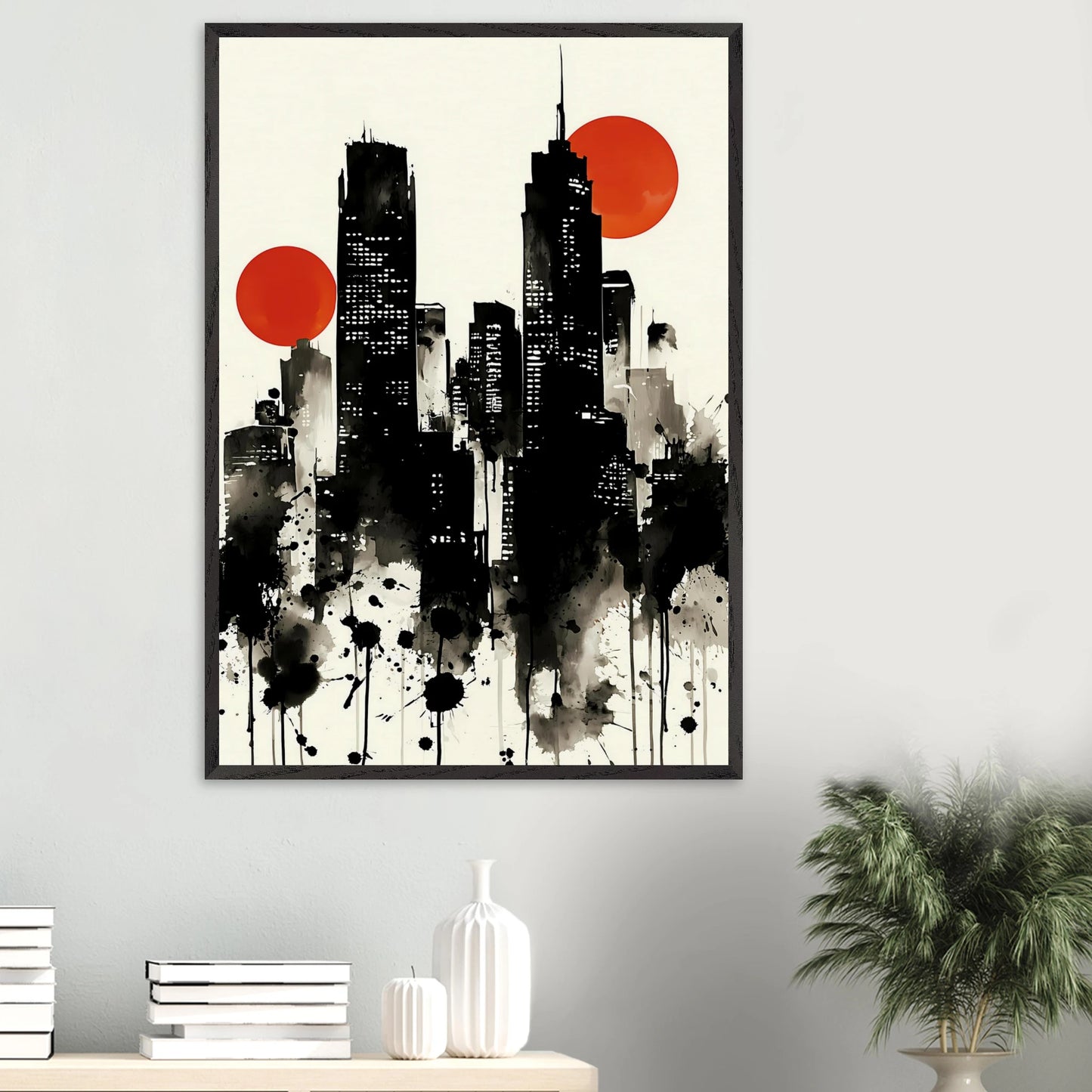 Ville d'Encre — tableau encadre bois — vue 16 — art mural STNCL