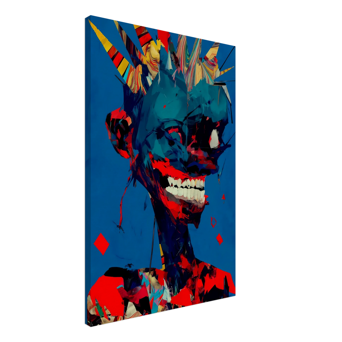 Le Rire Bleu — tableau sur toile — vue 2 — art mural STNCL