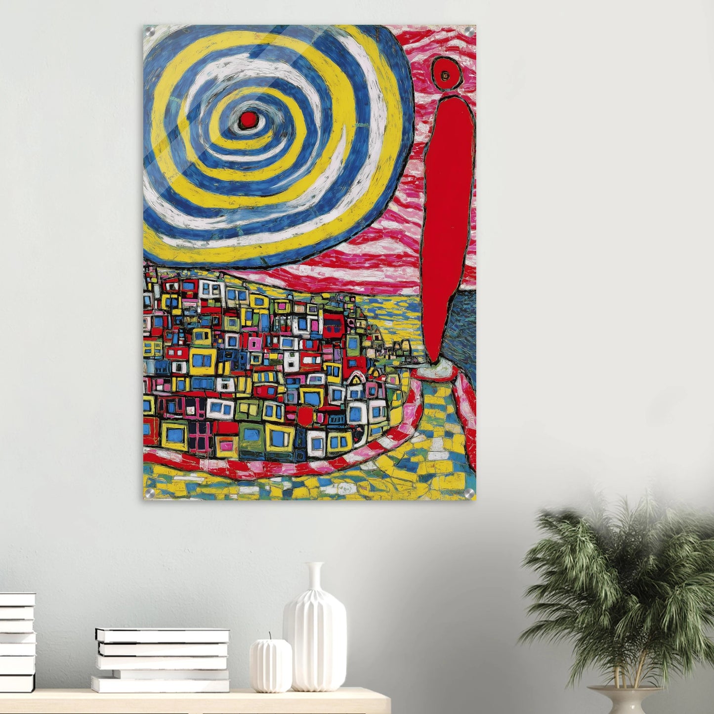 La Spirale et les Maisons — tableau plexiglas — vue 6 — art mural STNCL