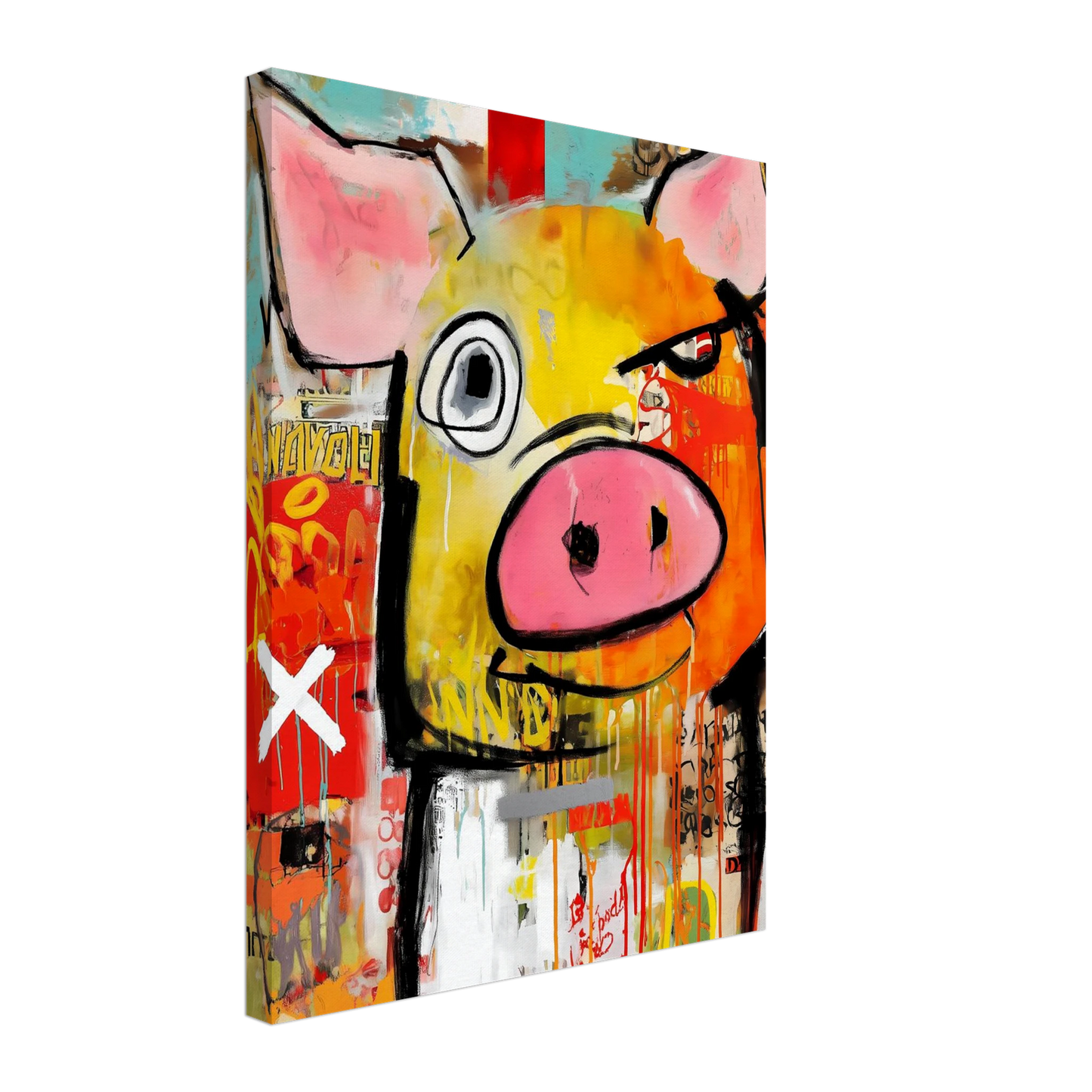 Le Cochon Bougon — tableau sur toile — vue 5 — art mural STNCL
