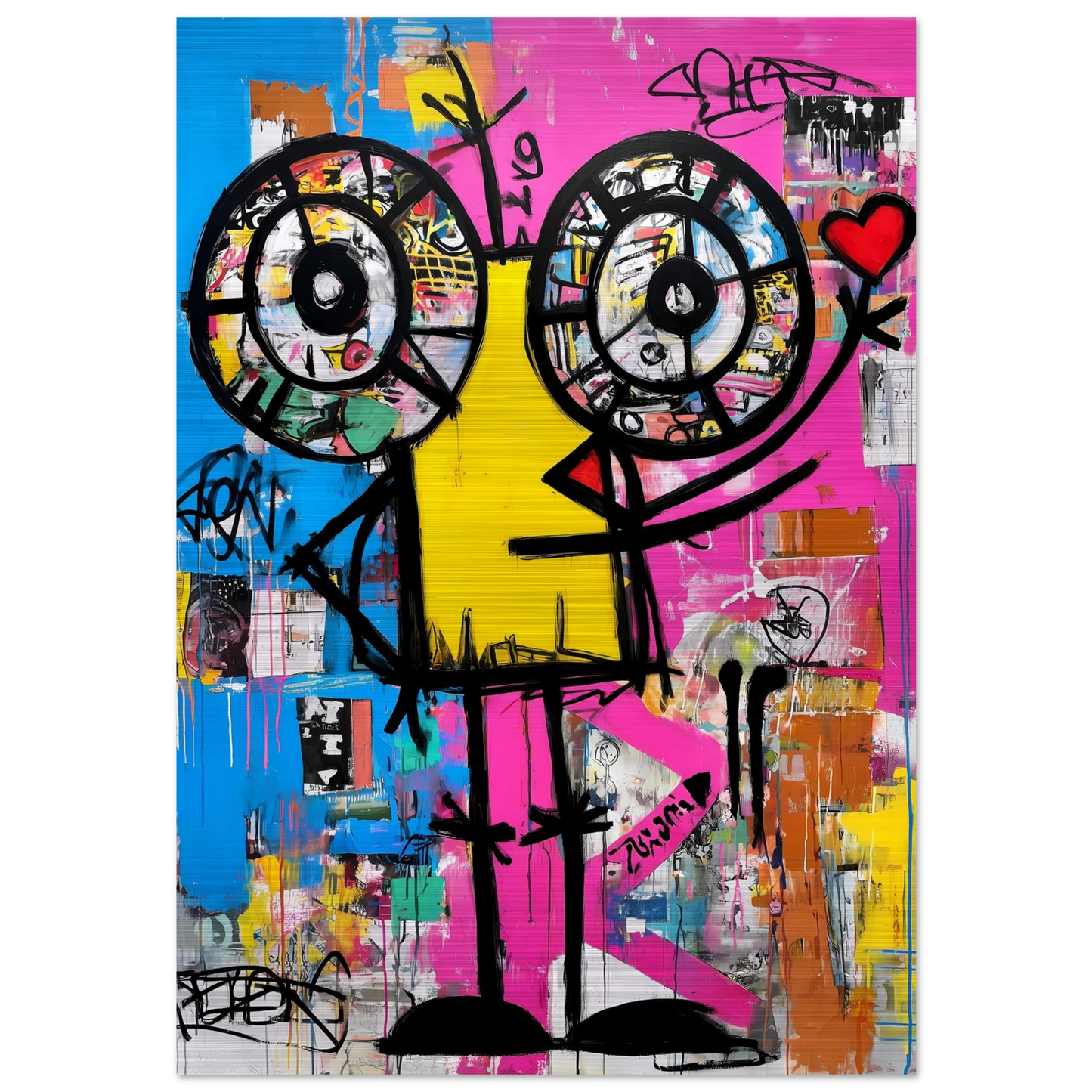 Petit Monstre au Cœur — tableau aluminium — art mural STNCL