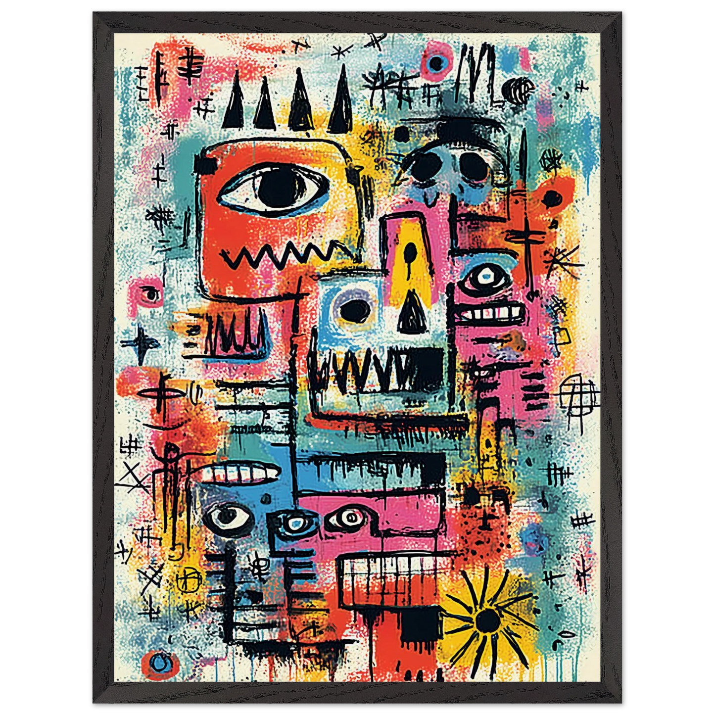 Tribu Primitive — tableau encadre bois — vue 15 — art mural STNCL