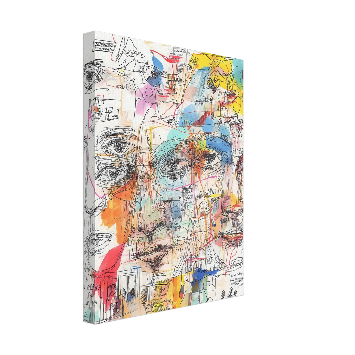 Carnet de Visages — tableau sur toile — vue 4 — art mural STNCL