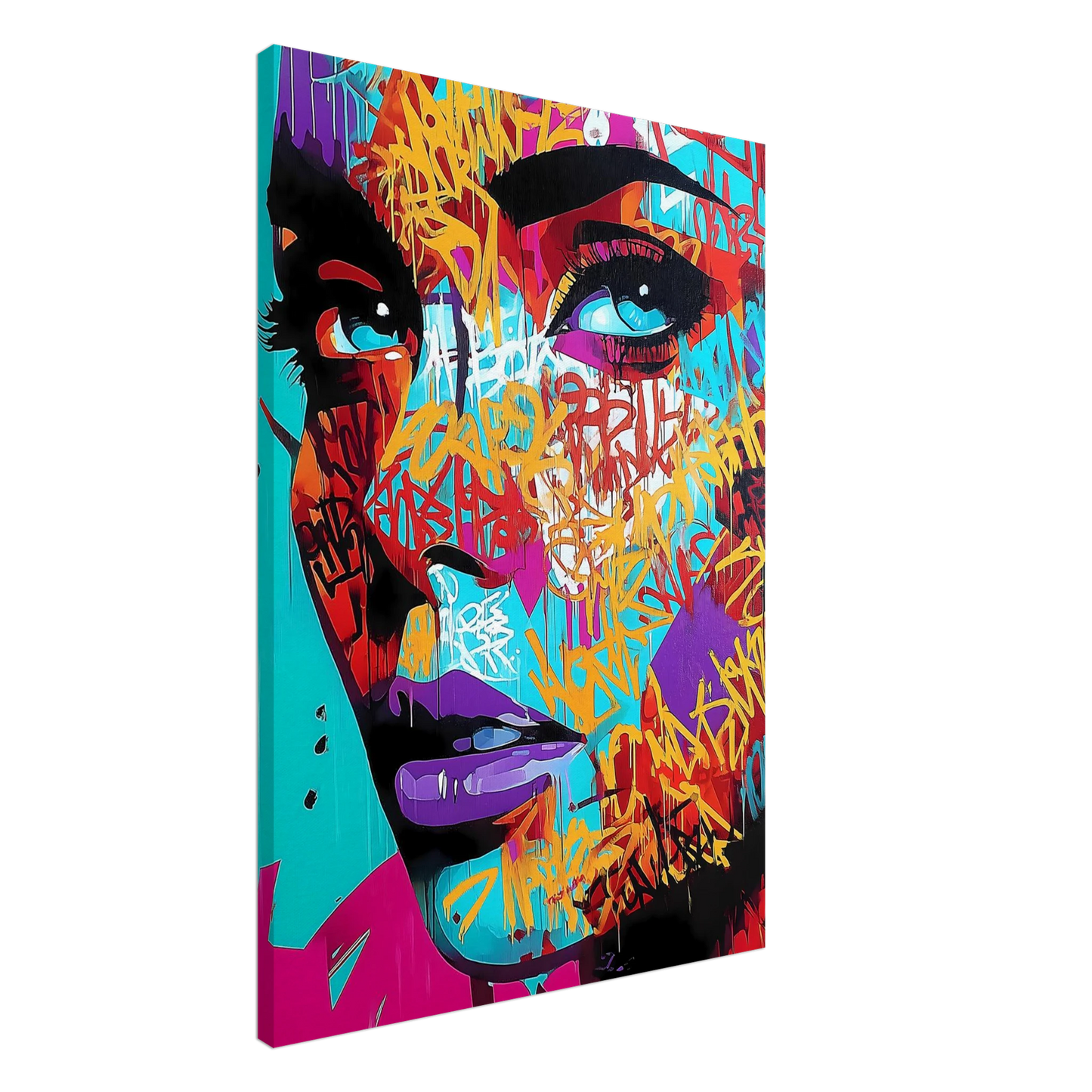 Lettres sur le Visage — tableau sur toile — art mural STNCL