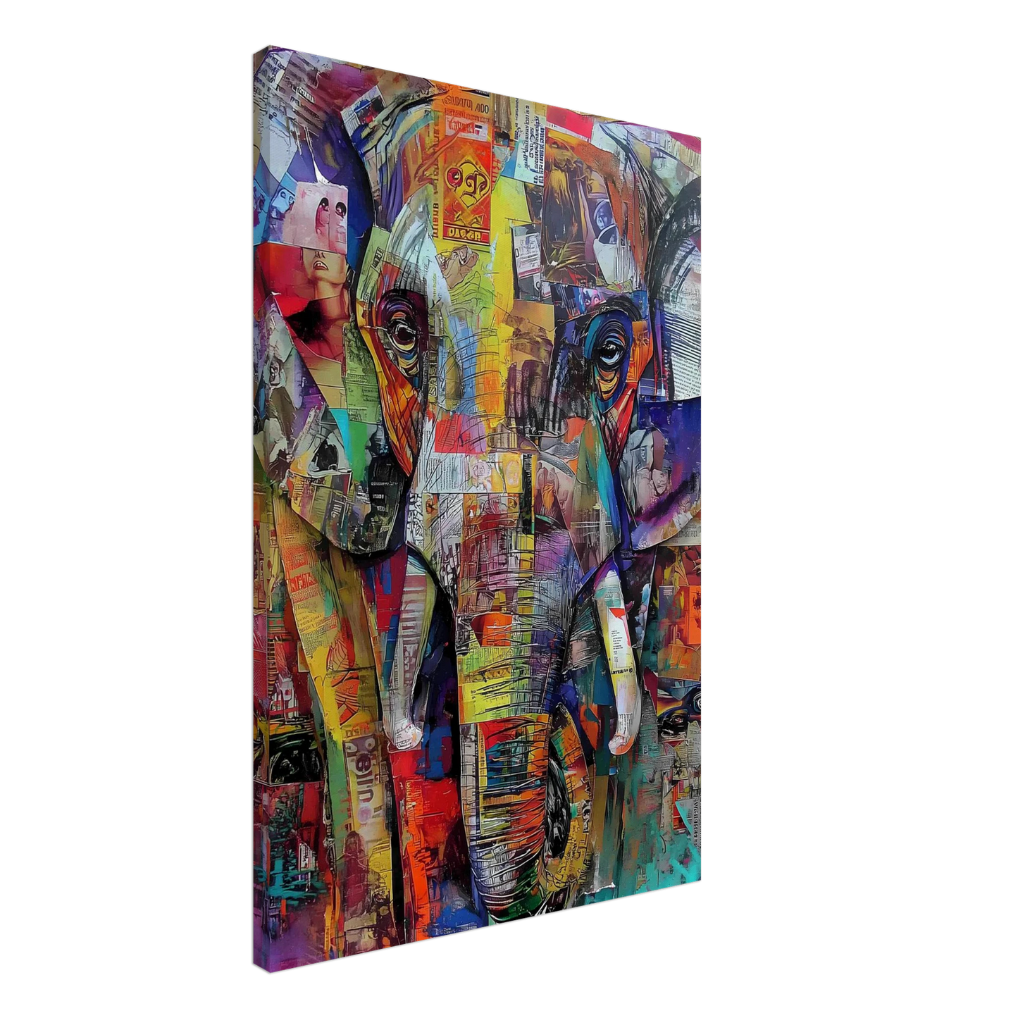Éléphant de Papier — tableau sur toile — vue 2 — art mural STNCL