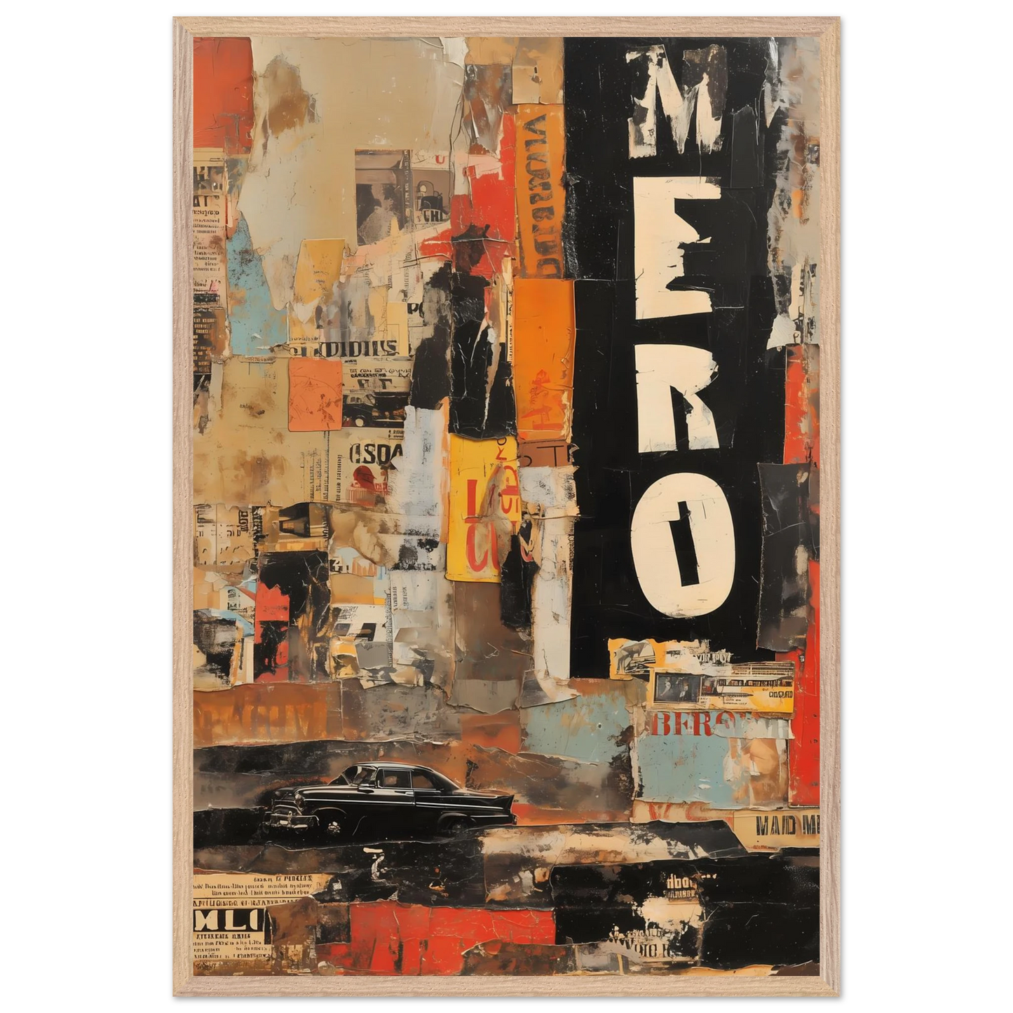 Affiches Lacérées — tableau encadré bois — vue 14 — art mural STNCL