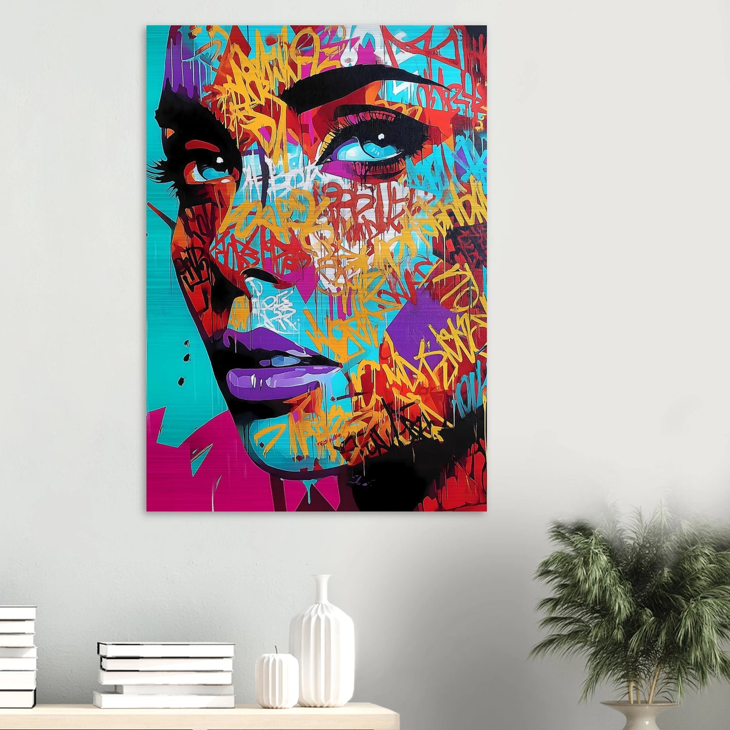 Lettres sur le Visage — tableau aluminium — vue 6 — art mural STNCL