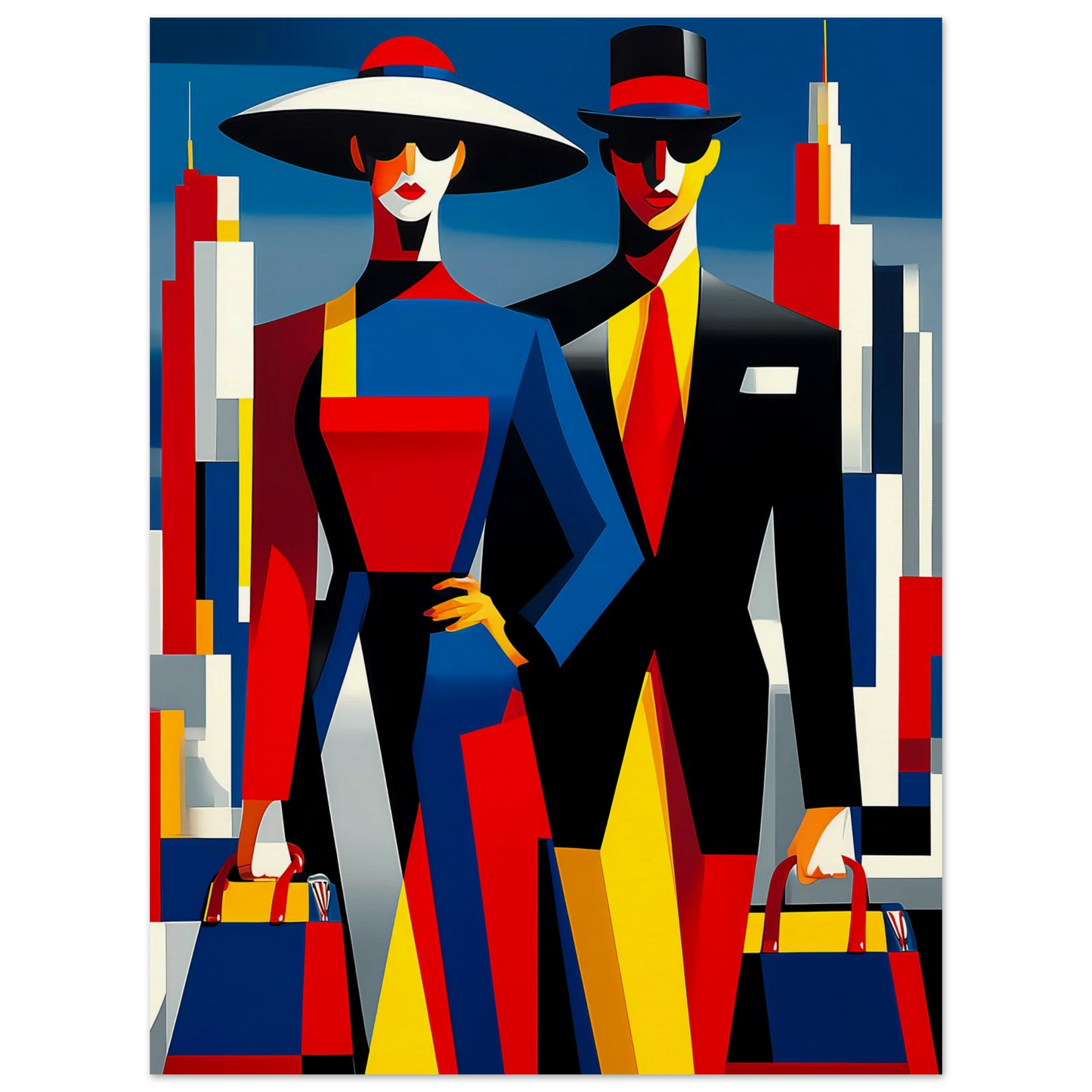 Le Couple en Ville — affiche d'art — vue 3 — art mural STNCL