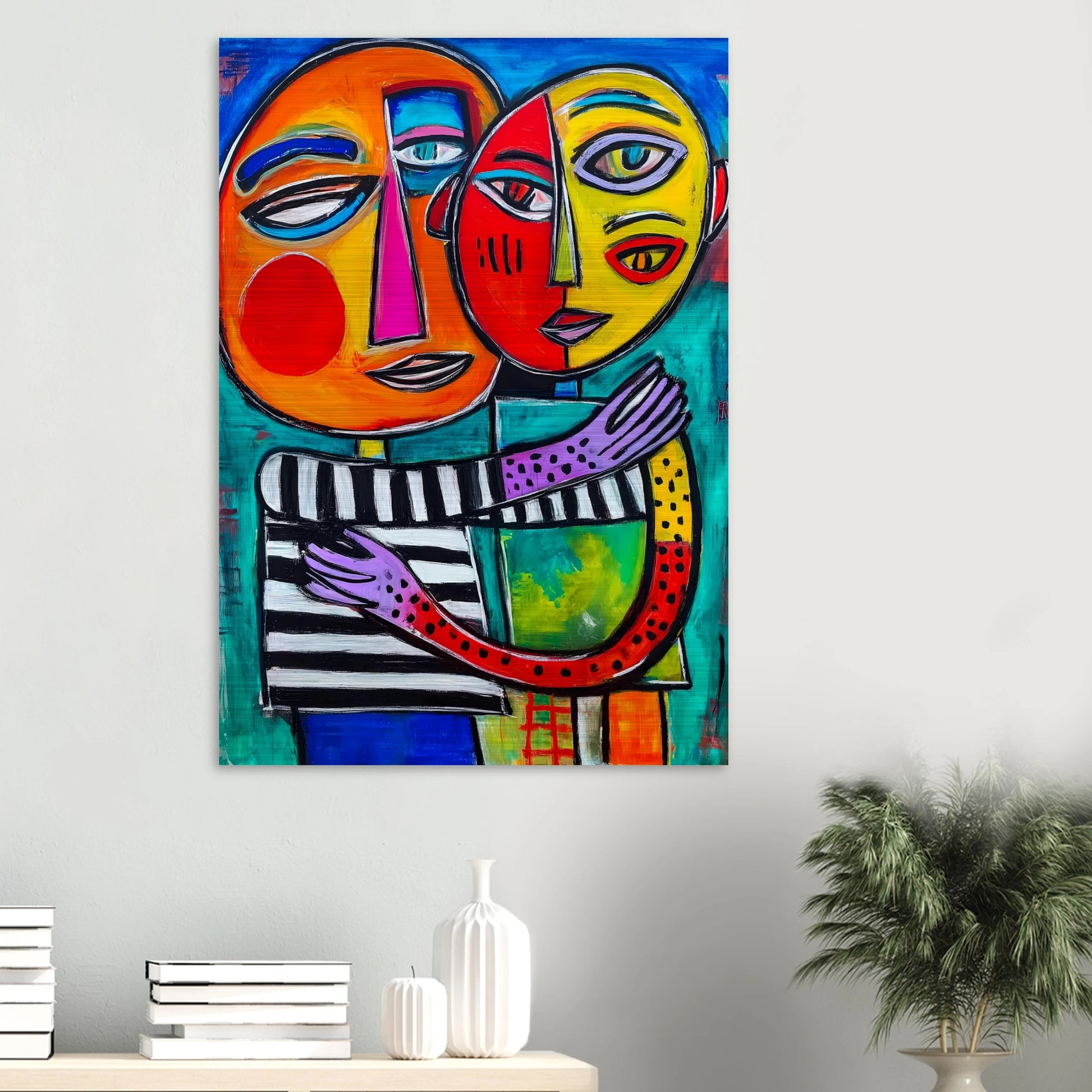 Étreinte Cubiste — tableau aluminium — vue 6 — art mural STNCL
