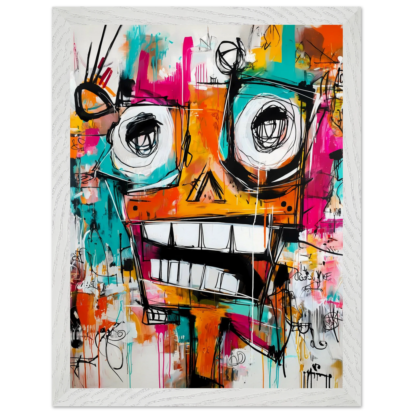 Face à Grands Yeux — tableau encadre bois — vue 9 — art mural STNCL