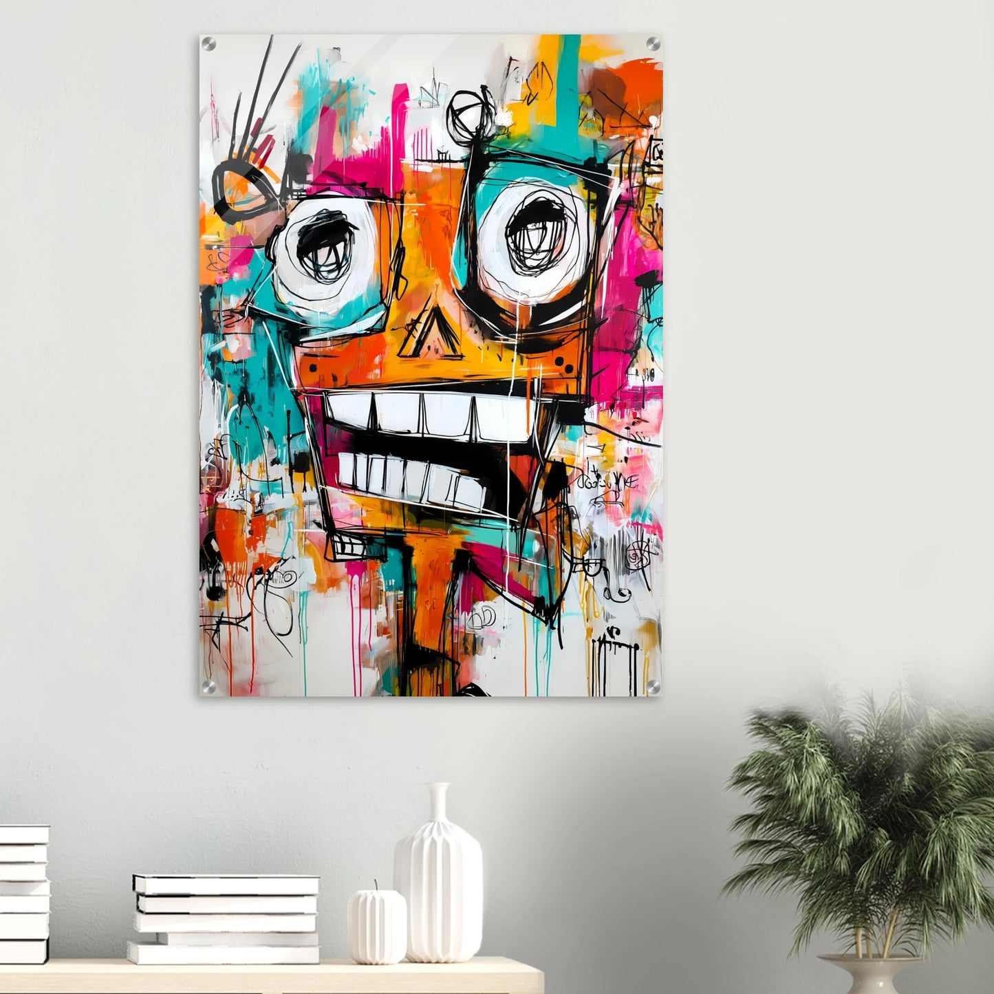 Face à Grands Yeux — tableau plexiglas — vue 6 — art mural STNCL