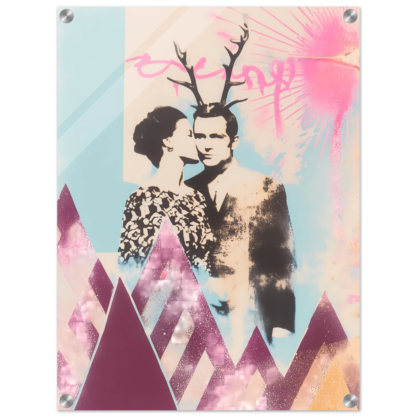 Le Couple aux Bois — tableau plexiglas — vue 4 — art mural STNCL
