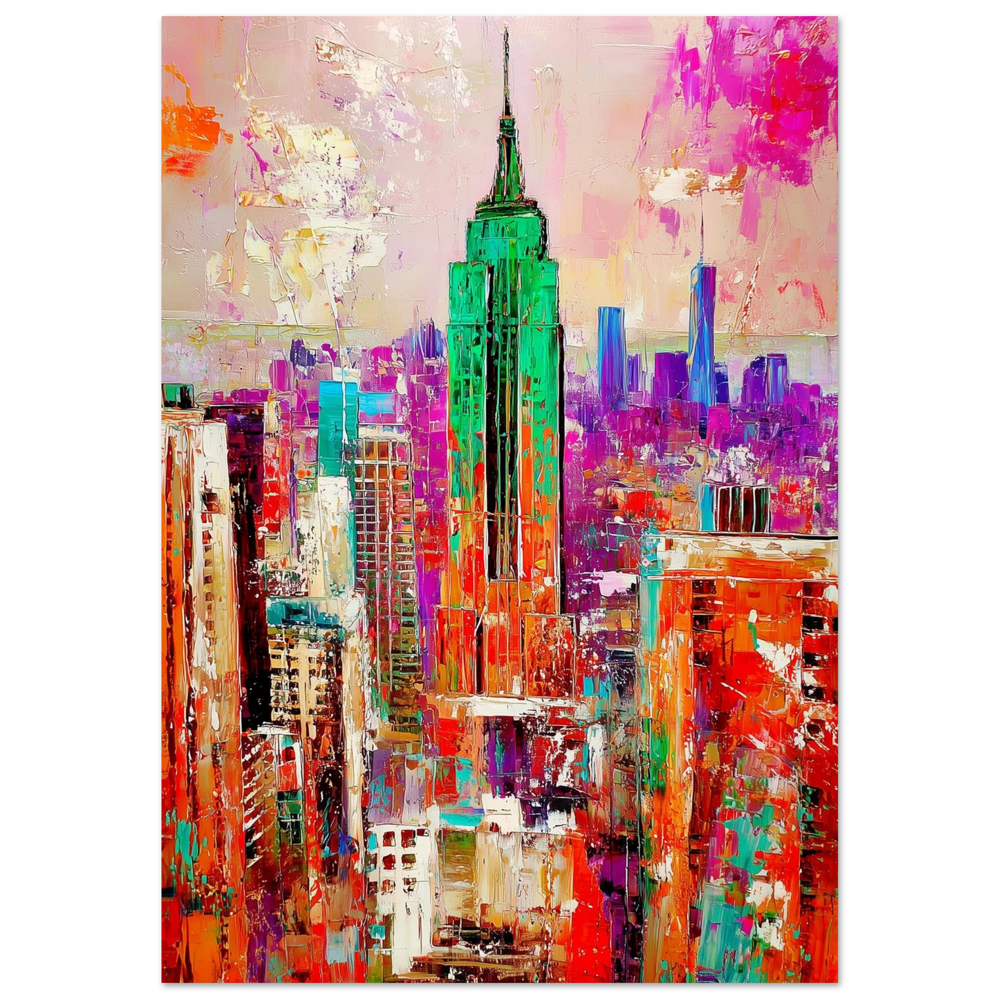 Manhattan en Feu Vert — tableau aluminium — art mural STNCL