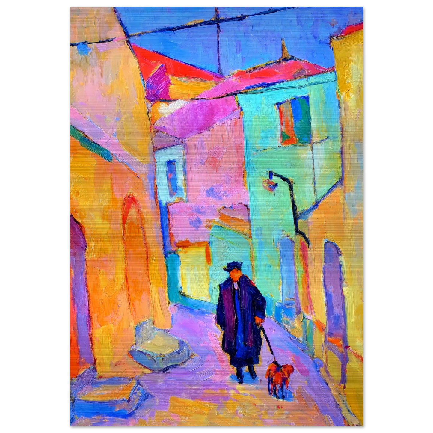 Le Promeneur en Bleu — tableau aluminium — art mural STNCL