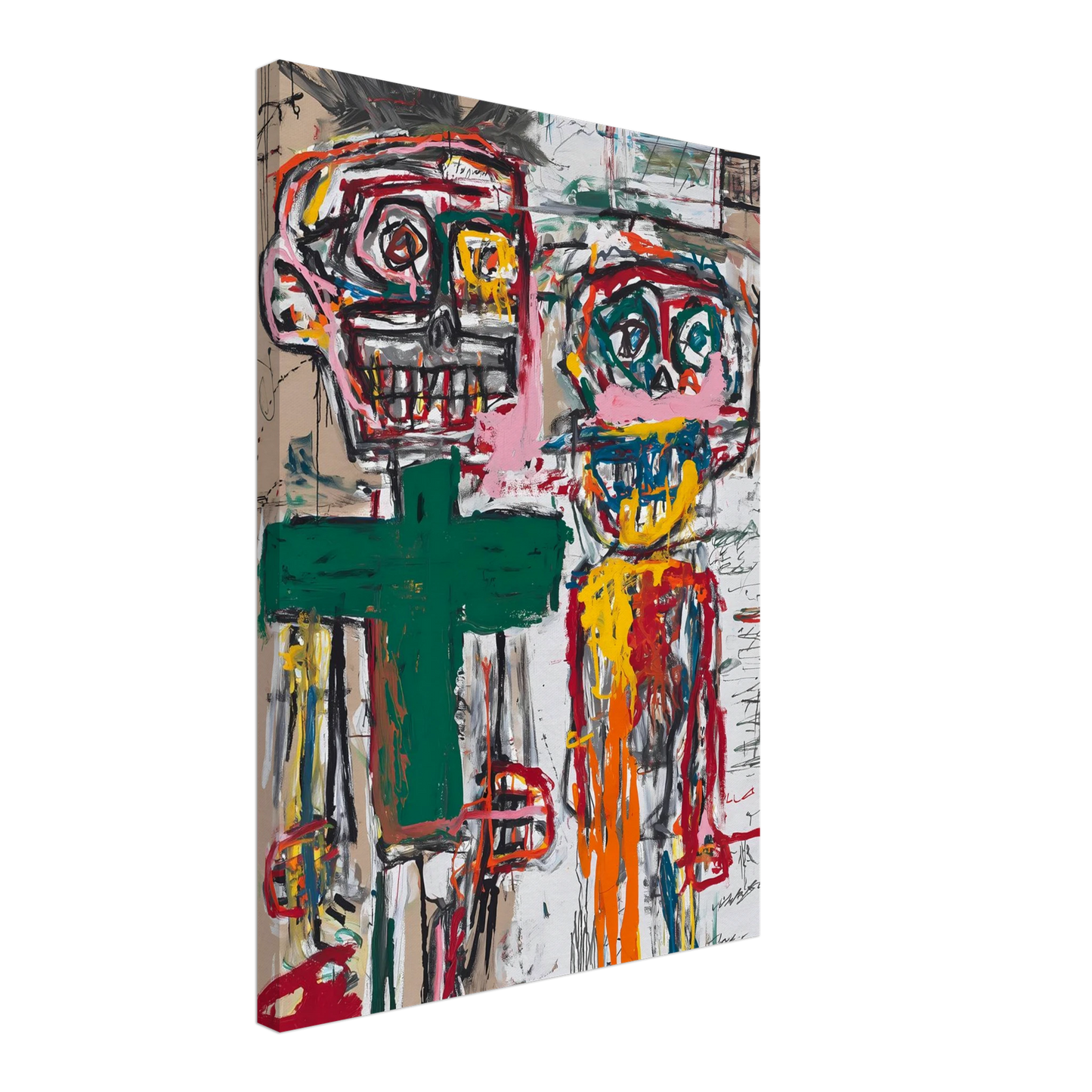 Deux Totems — tableau sur toile — vue 3 — art mural STNCL