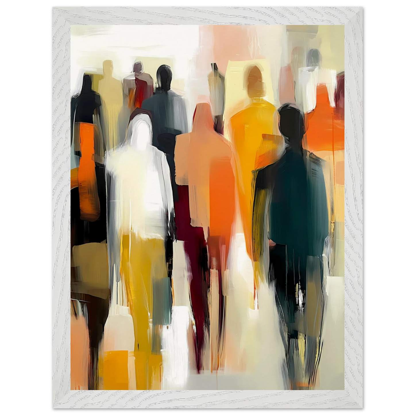 Foule Silencieuse — tableau encadré bois — vue 9 — art mural STNCL