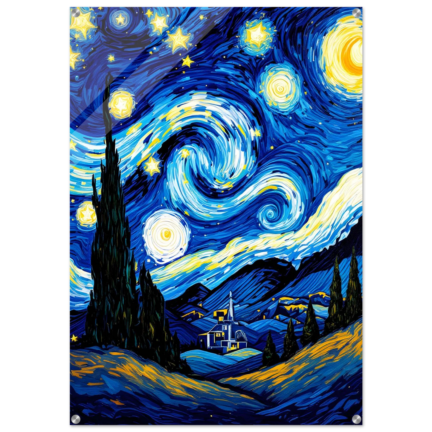 Nuit Étoilée Tourbillonnante — tableau plexiglas — art mural STNCL
