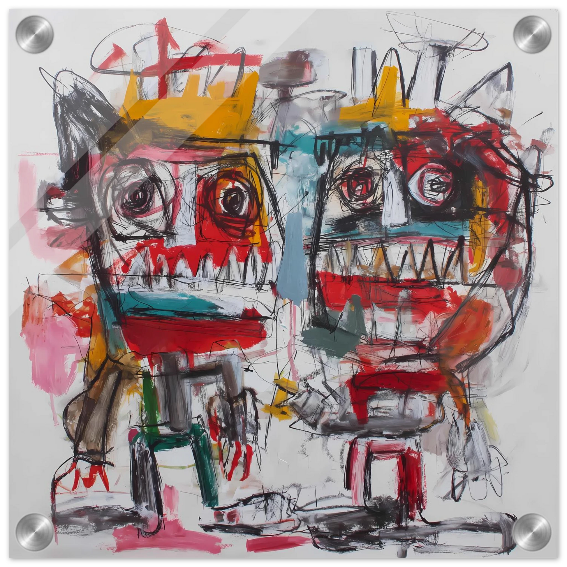 Rois Crânes — tableau plexiglas — vue 3 — art mural STNCL