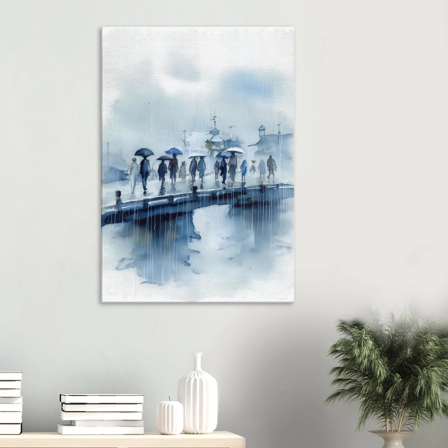 Pluie sur le Pont — tableau sur toile — vue 6 — art mural STNCL