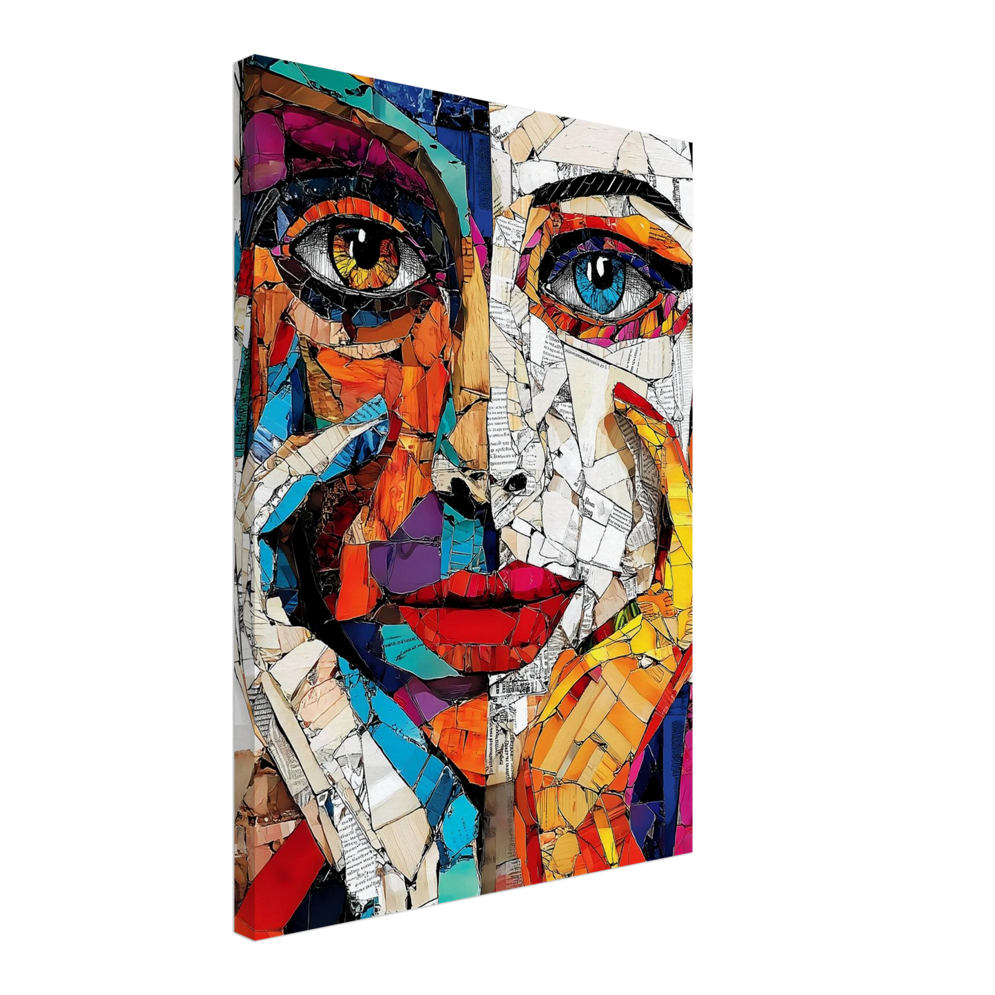 Visages Déchirés — tableau sur toile — vue 3 — art mural STNCL